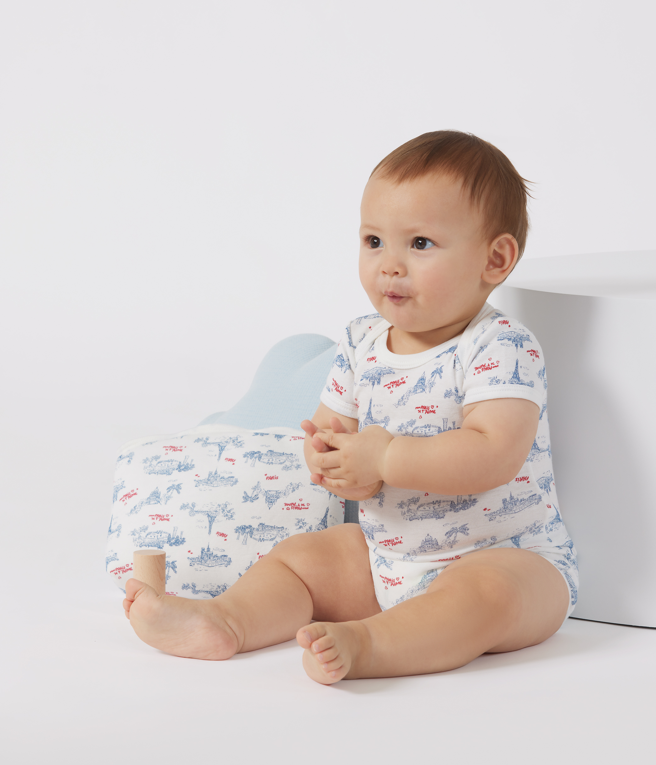 Babies' Paris-pattern short-sleeved cotton bodysuits - 3-Pack