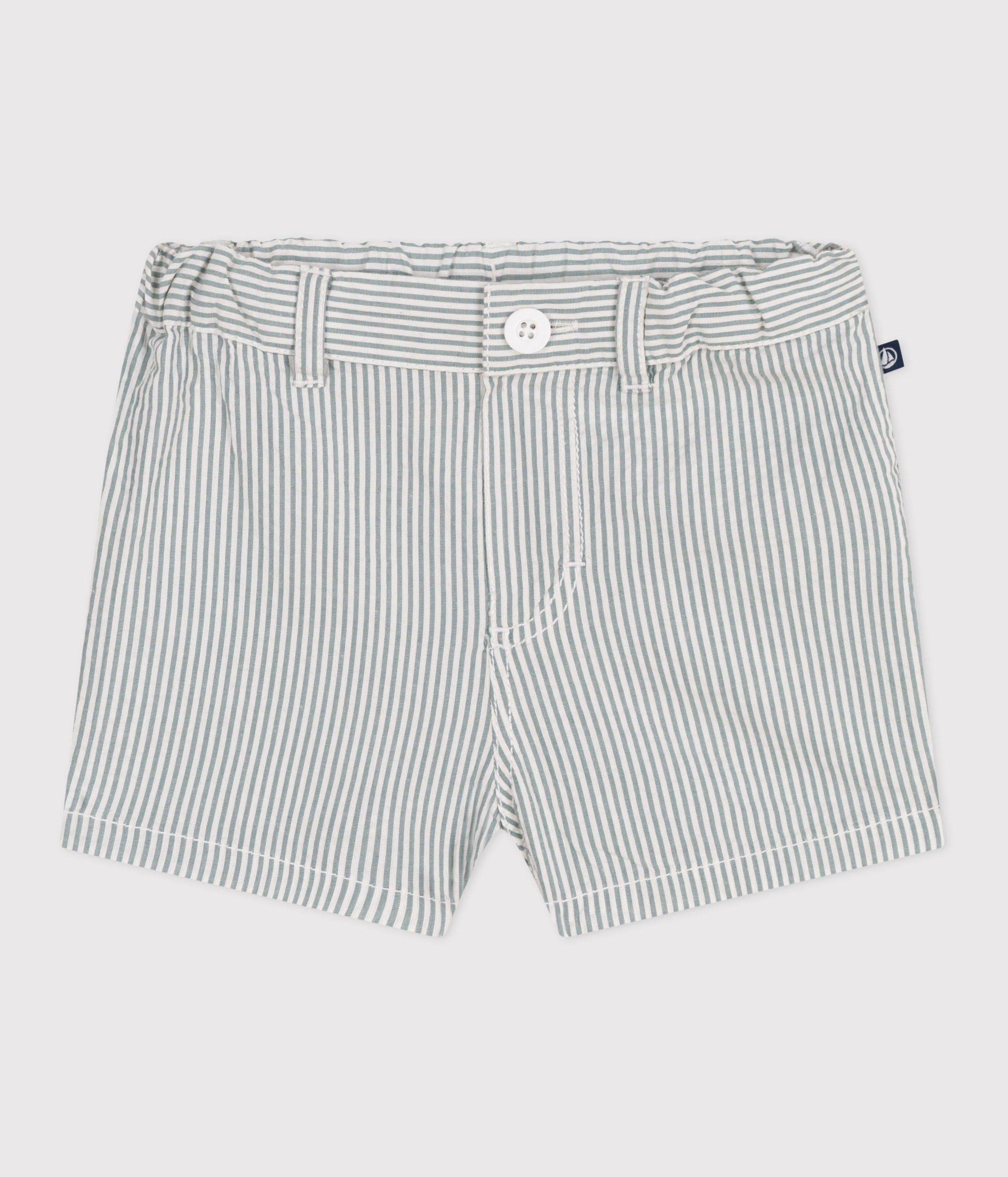 Babies' stripy seersucker shorts
