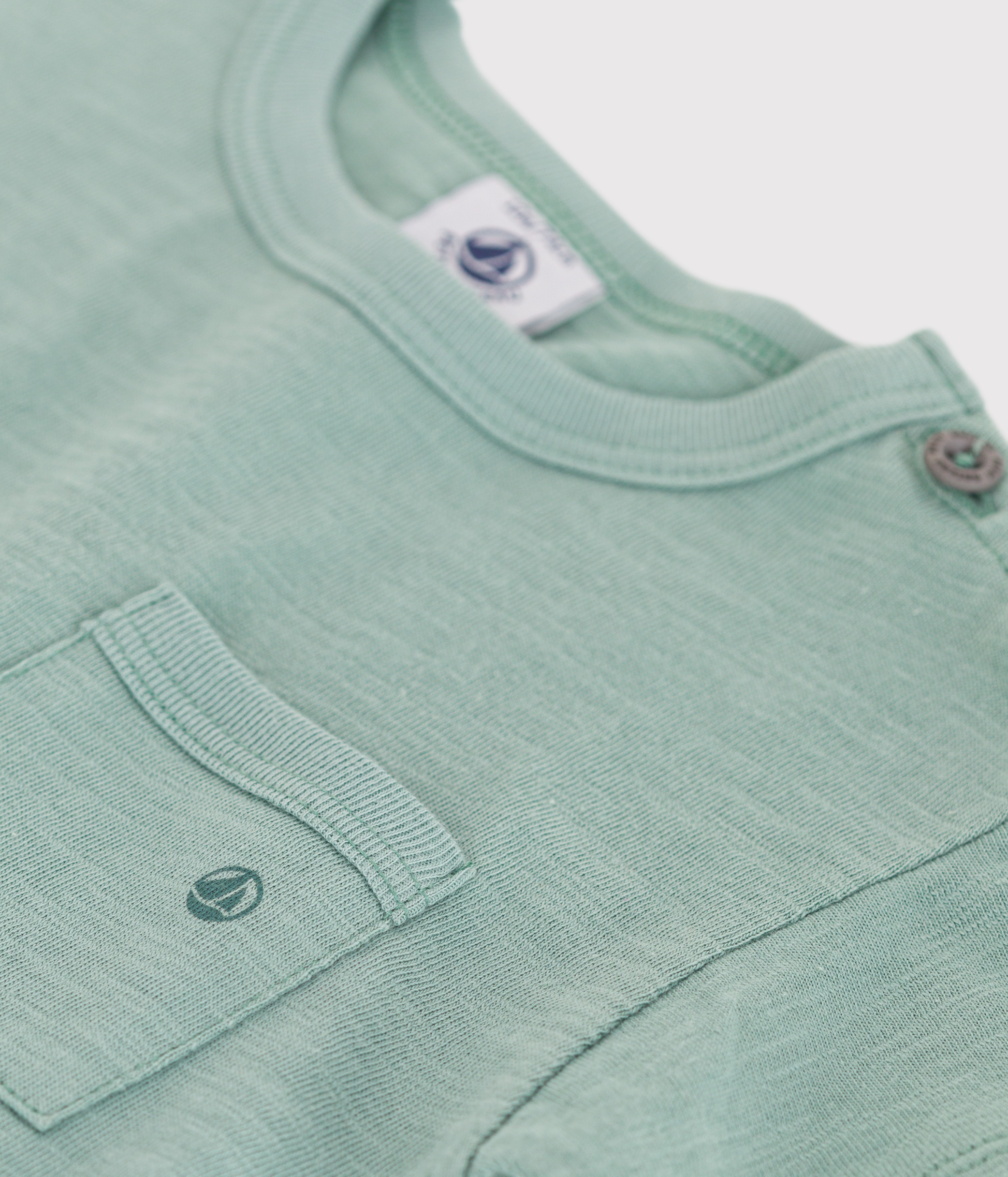 Babies' short-sleeved plain cotton T-shirt