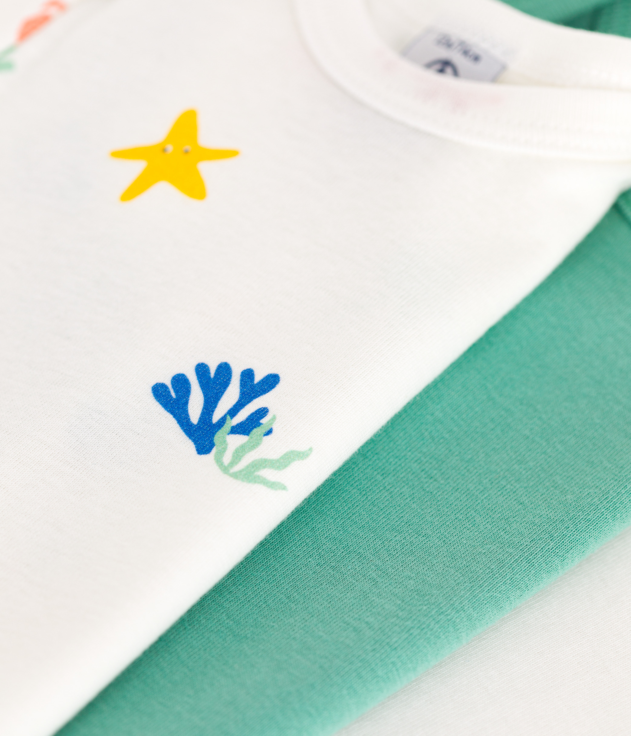 Set of 3 short-sleeved baby printed cotton bodysuits