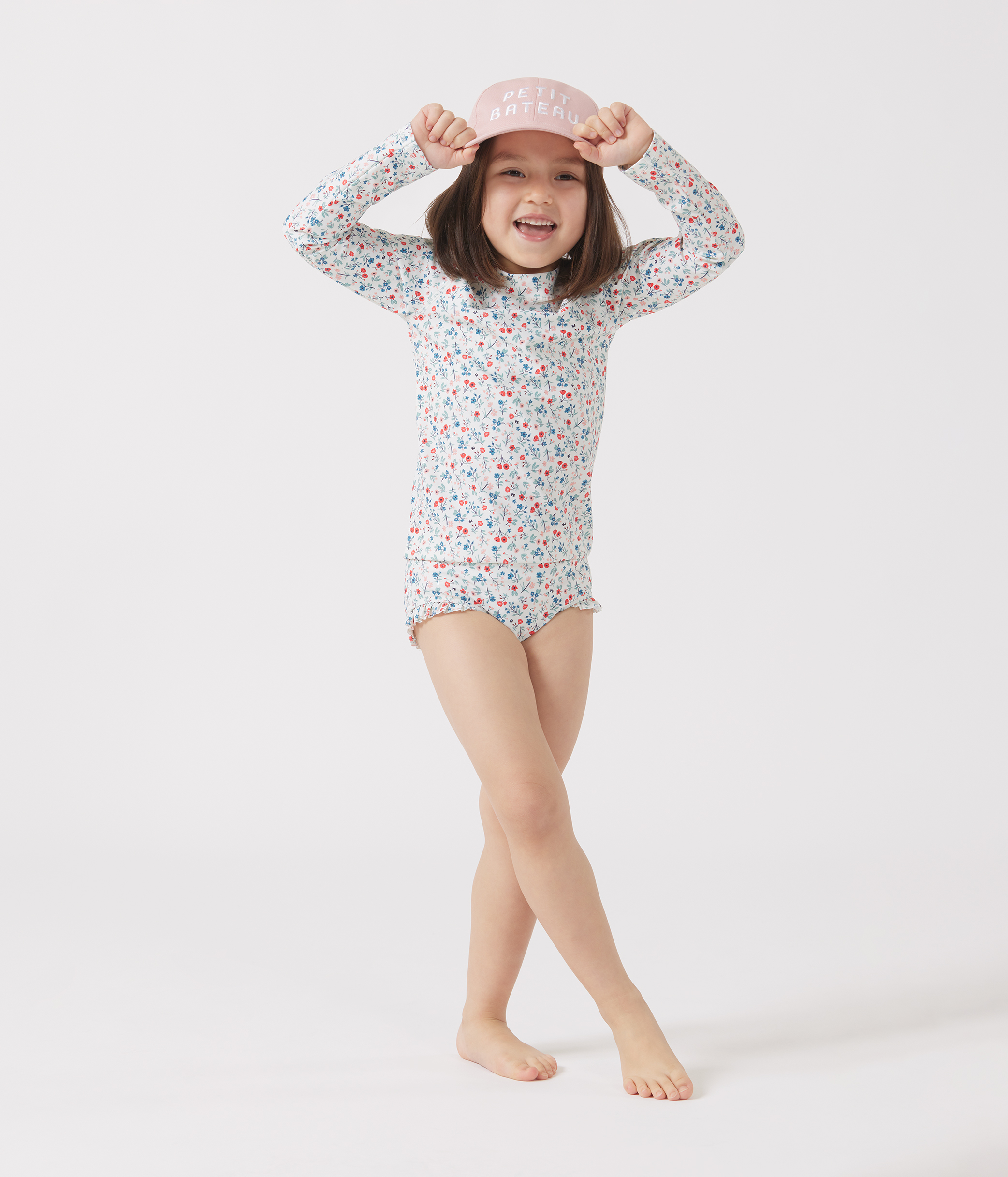 Children's two-piece floral swimsuit