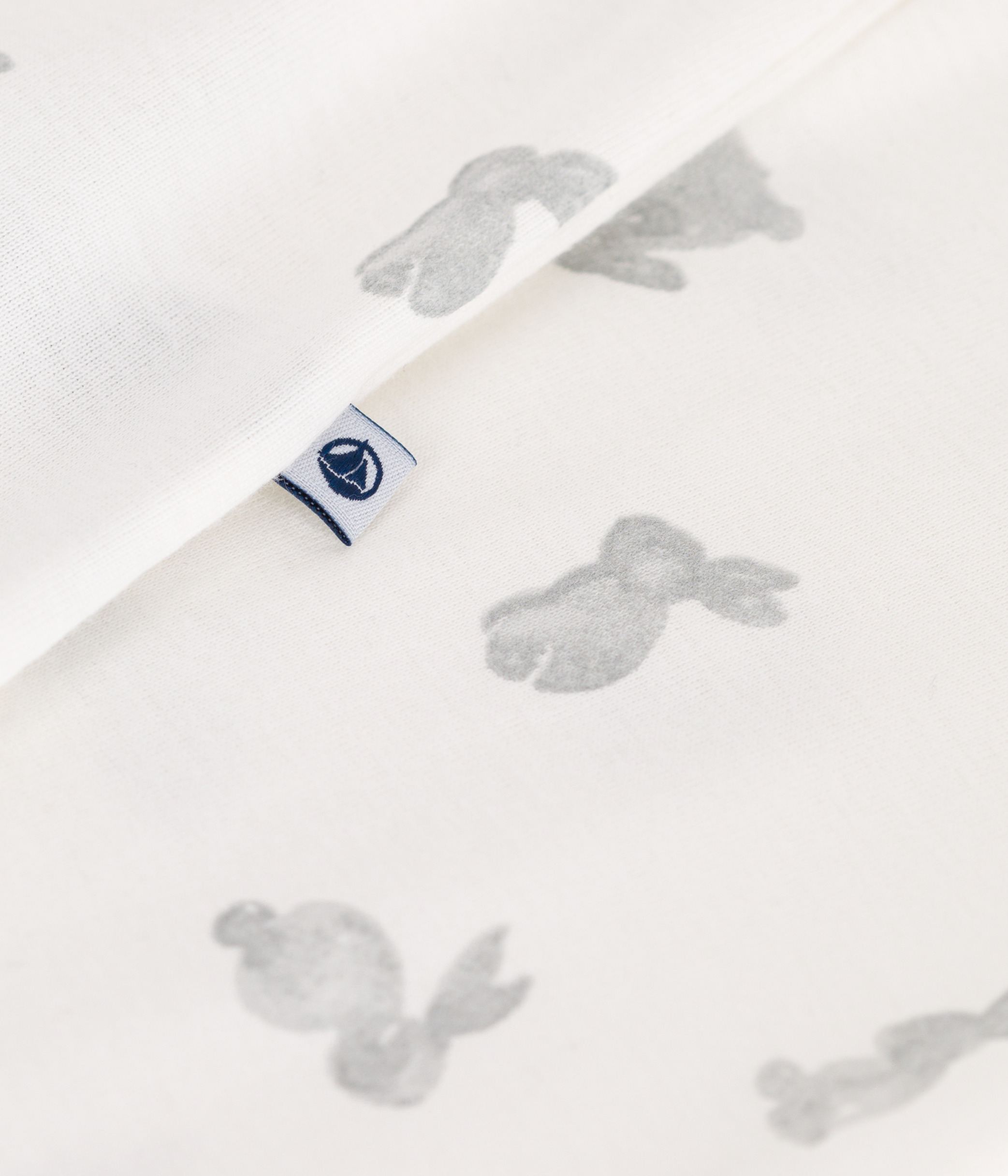 Baby footless cotton pajamas with rabbit print