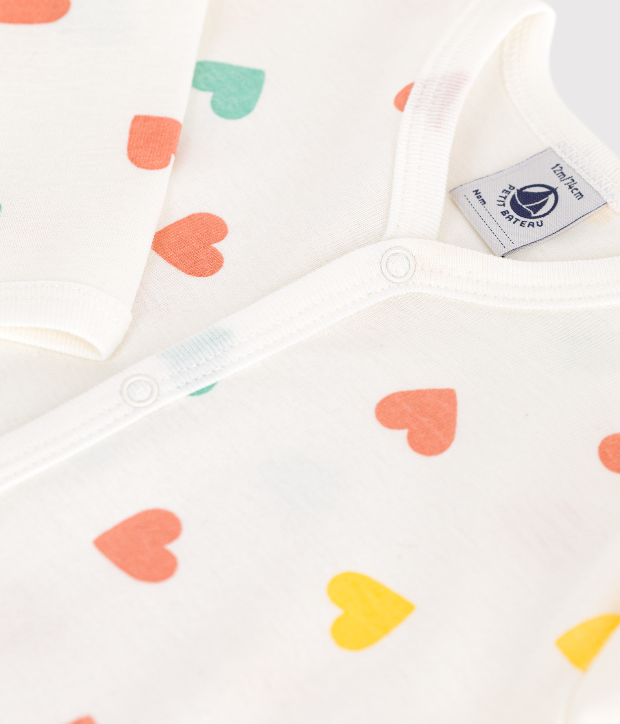 Baby cotton pajamas with hearts