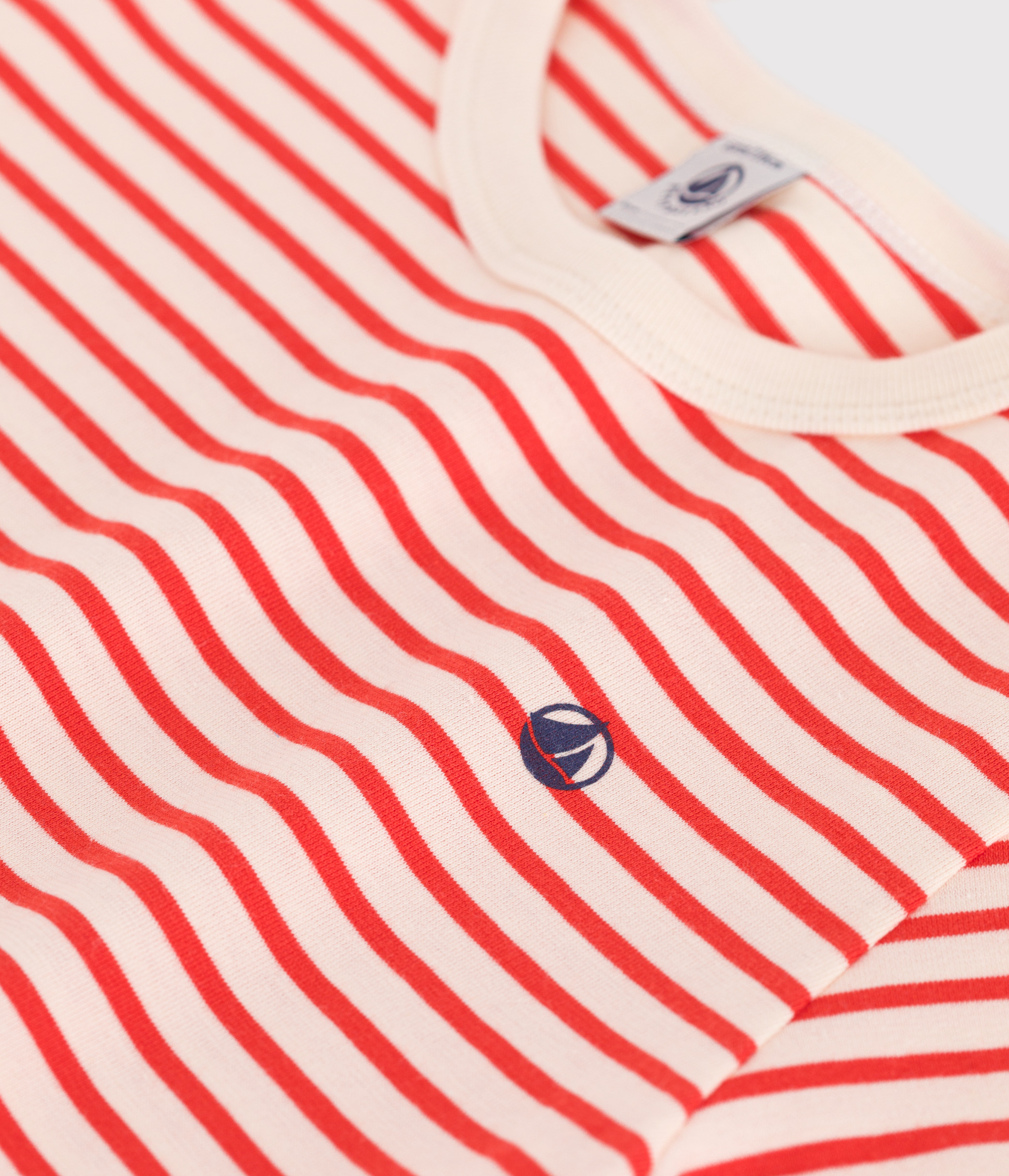 Children's short-sleeved stripy cotton T-shirt