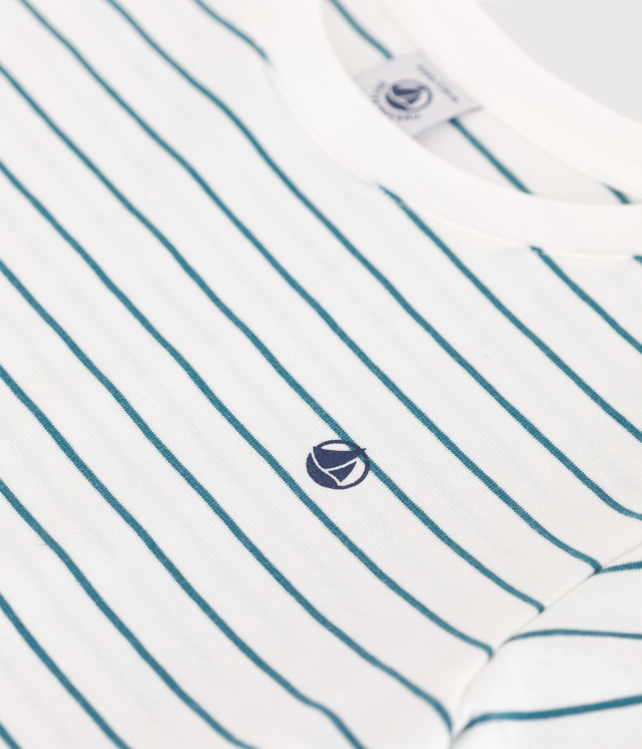 Children's short-sleeved stripy cotton T-shirt