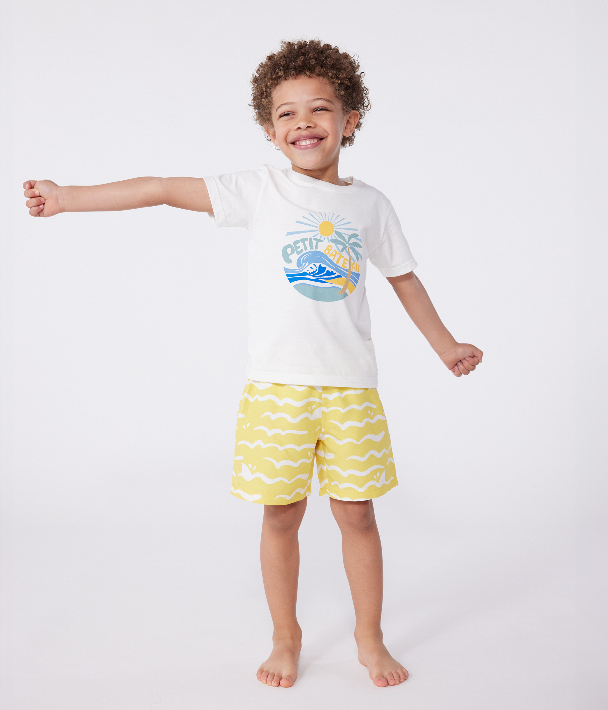 Children's printed short-sleeved cotton T-shirt