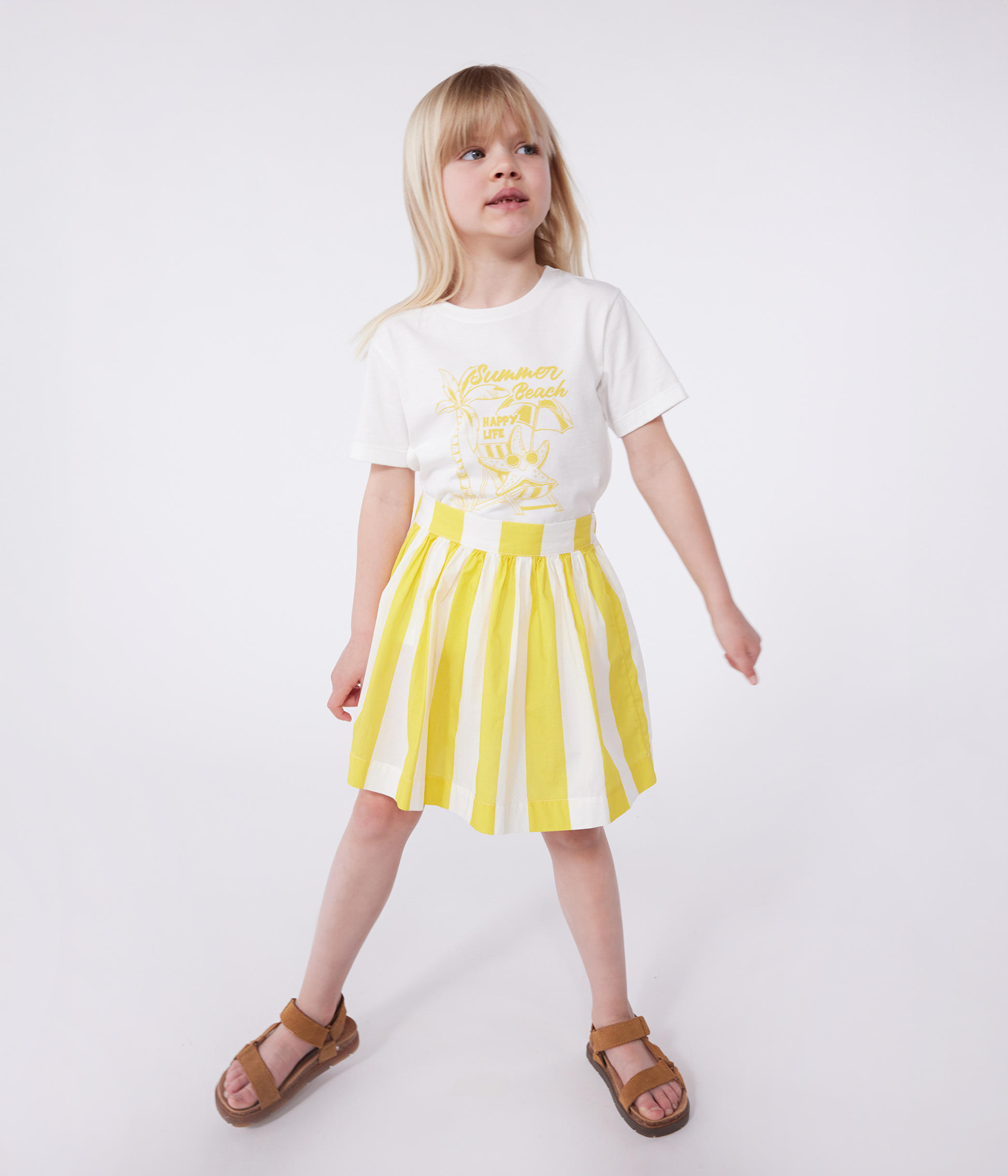 Children's printed short-sleeved cotton T-shirt