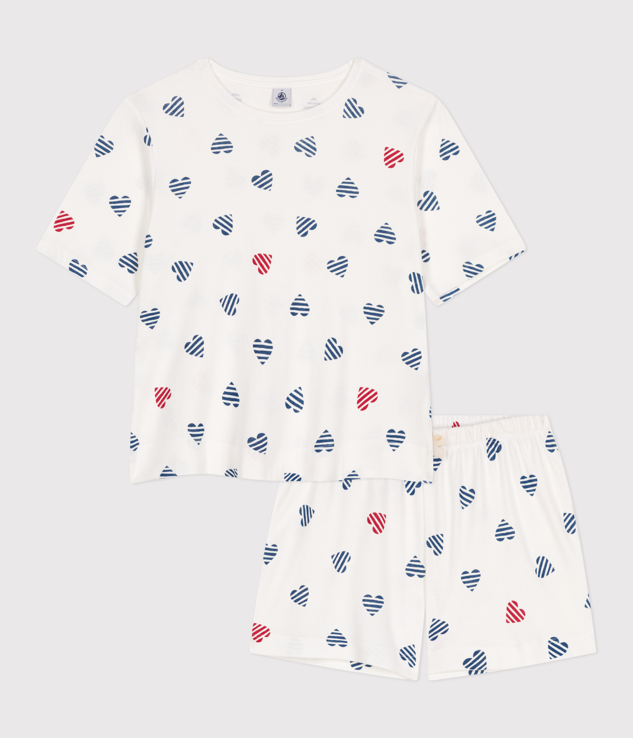 Women's short heart print cotton pyjamas