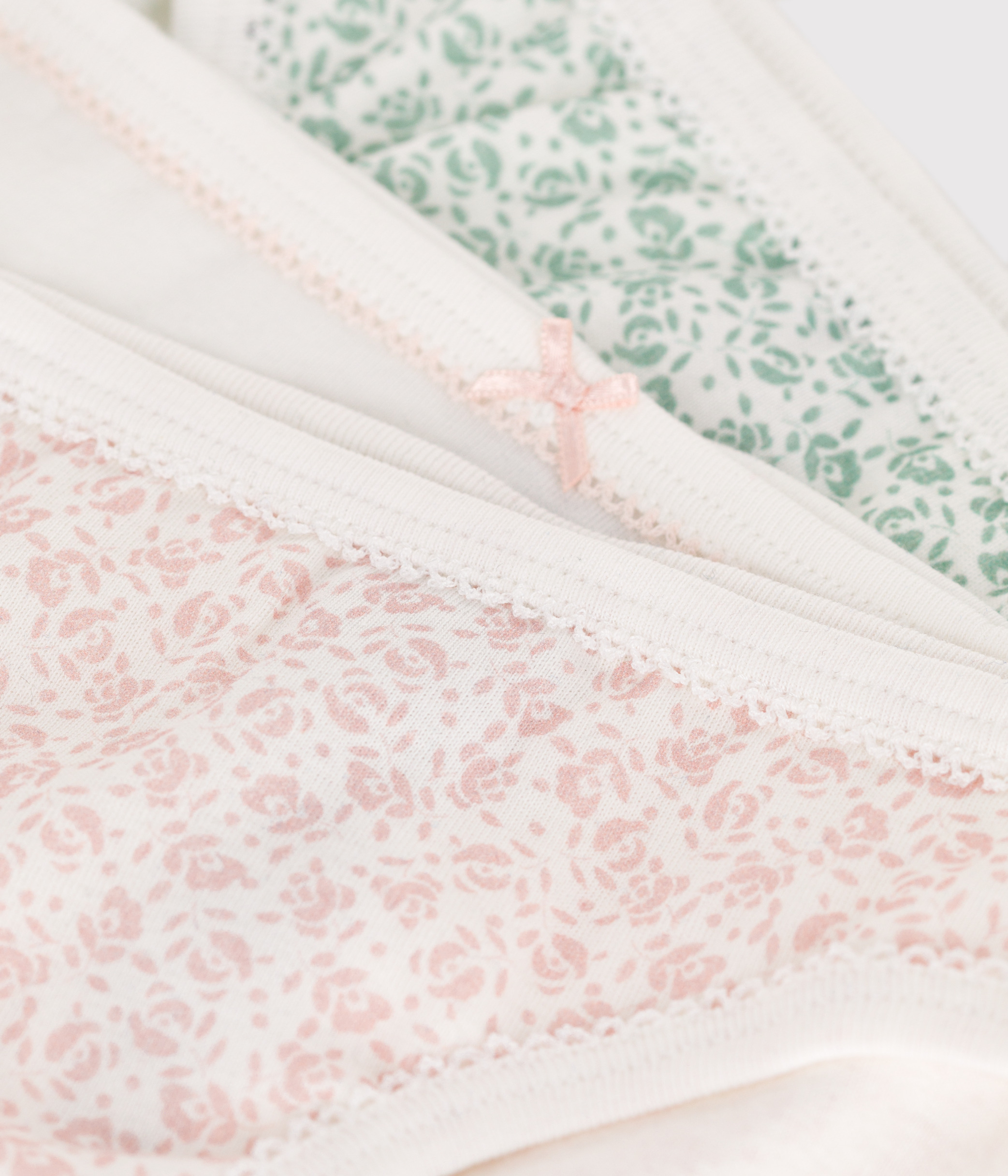 Set of 3 children's floral cotton panties