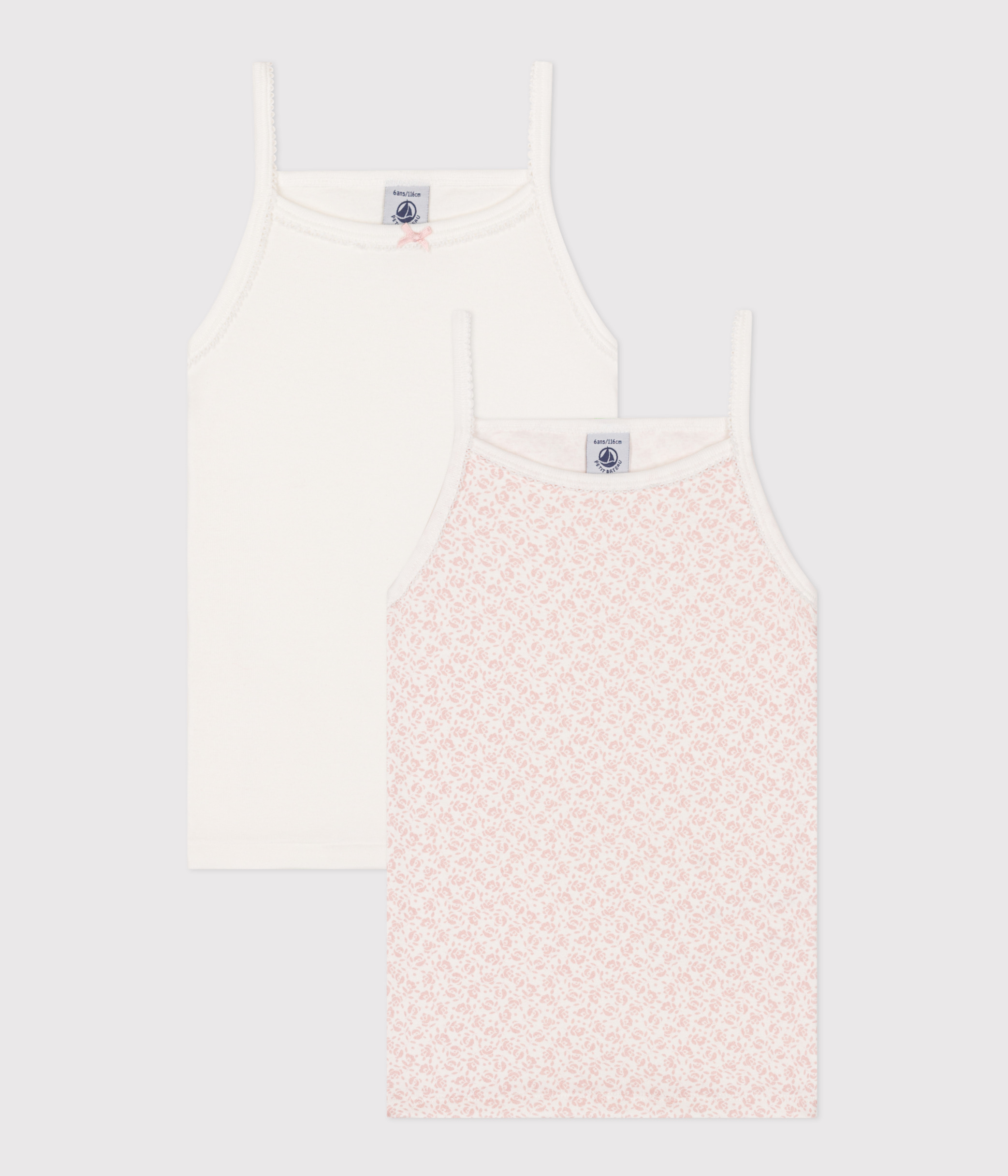 Set of 2 children's cotton floral tank tops