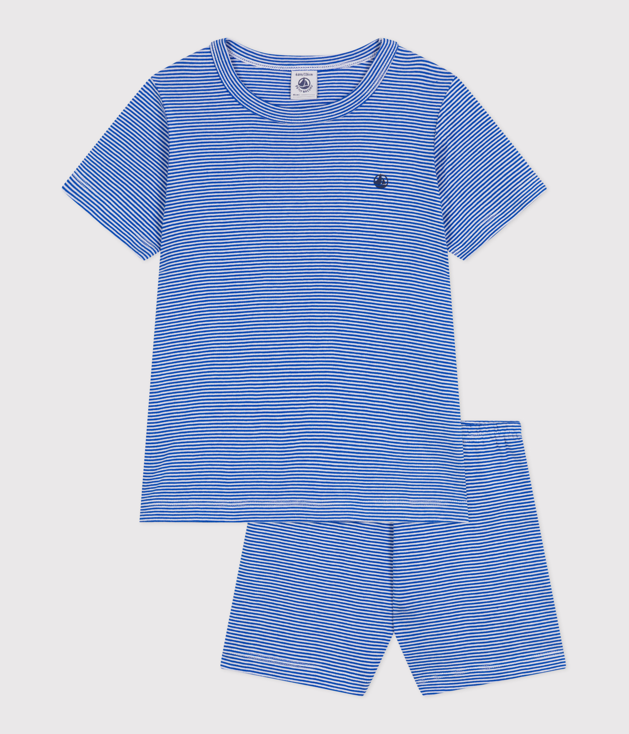 Child's cotton short pajamas with stripes