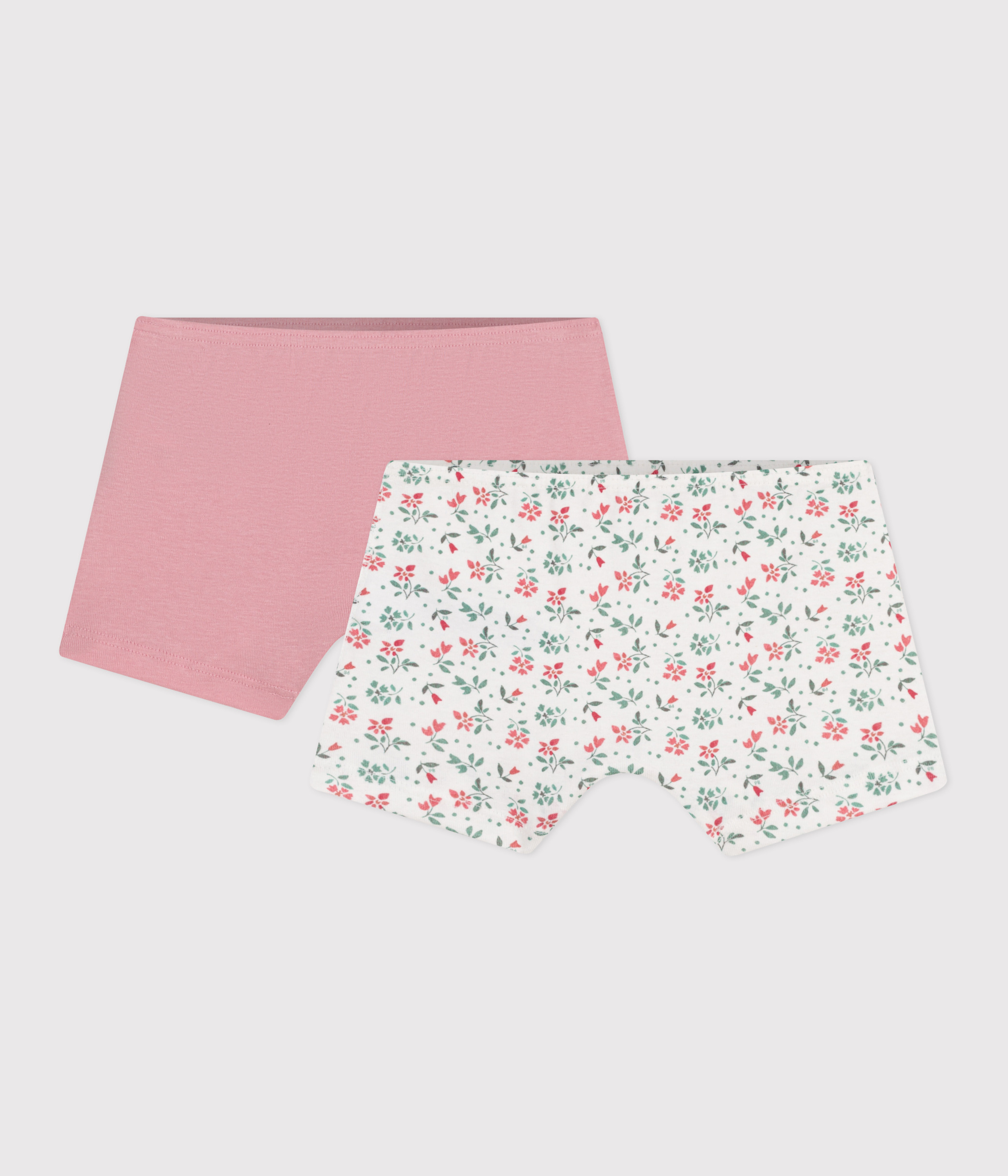 Set of 2 children's long floral cotton shorties
