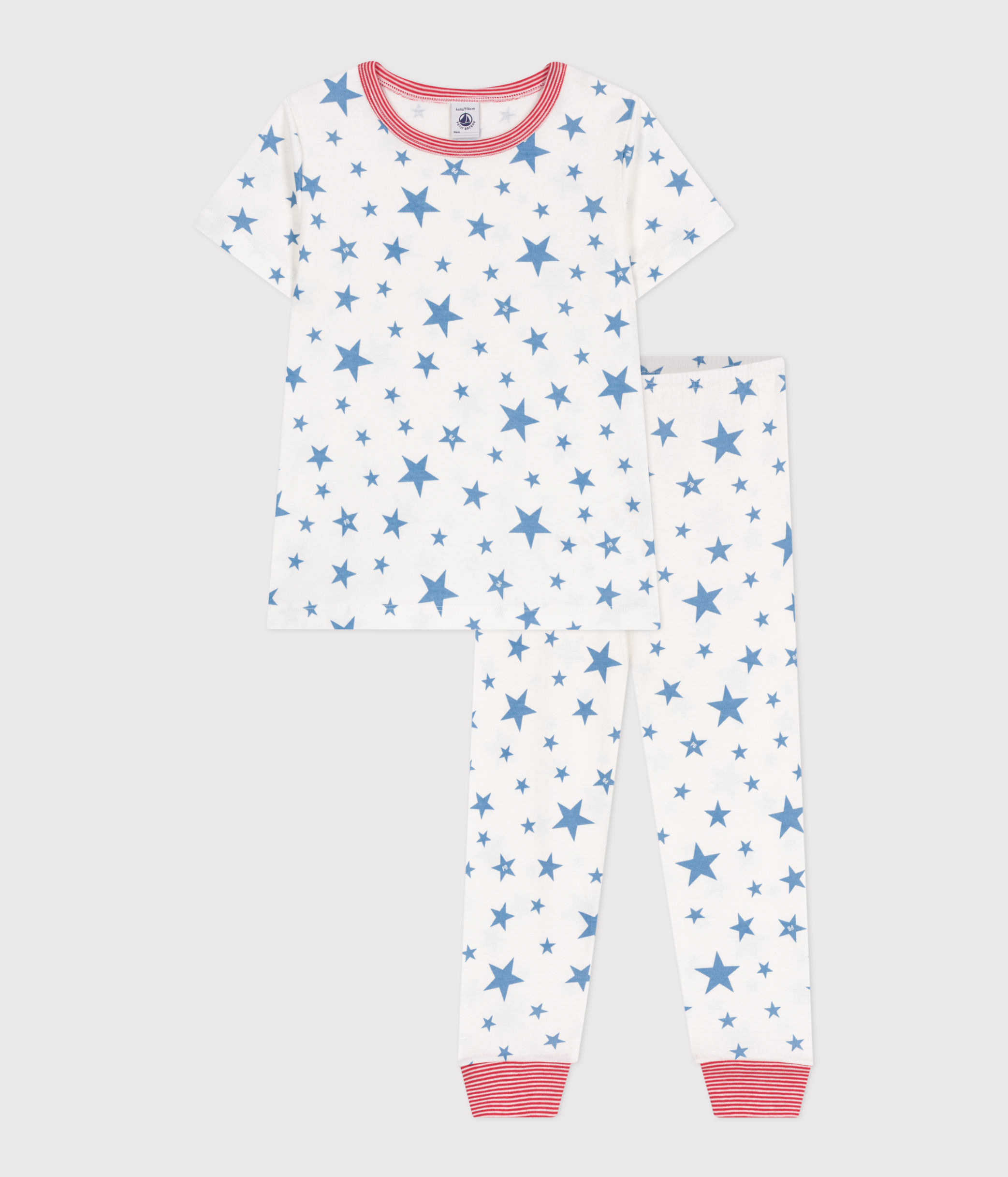 Children's star print cotton pyjamas