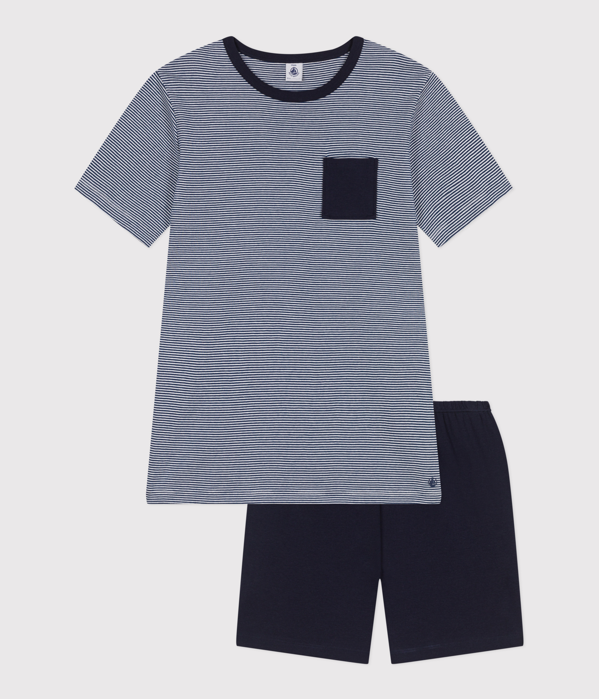 Child's cotton short pajamas with stripes