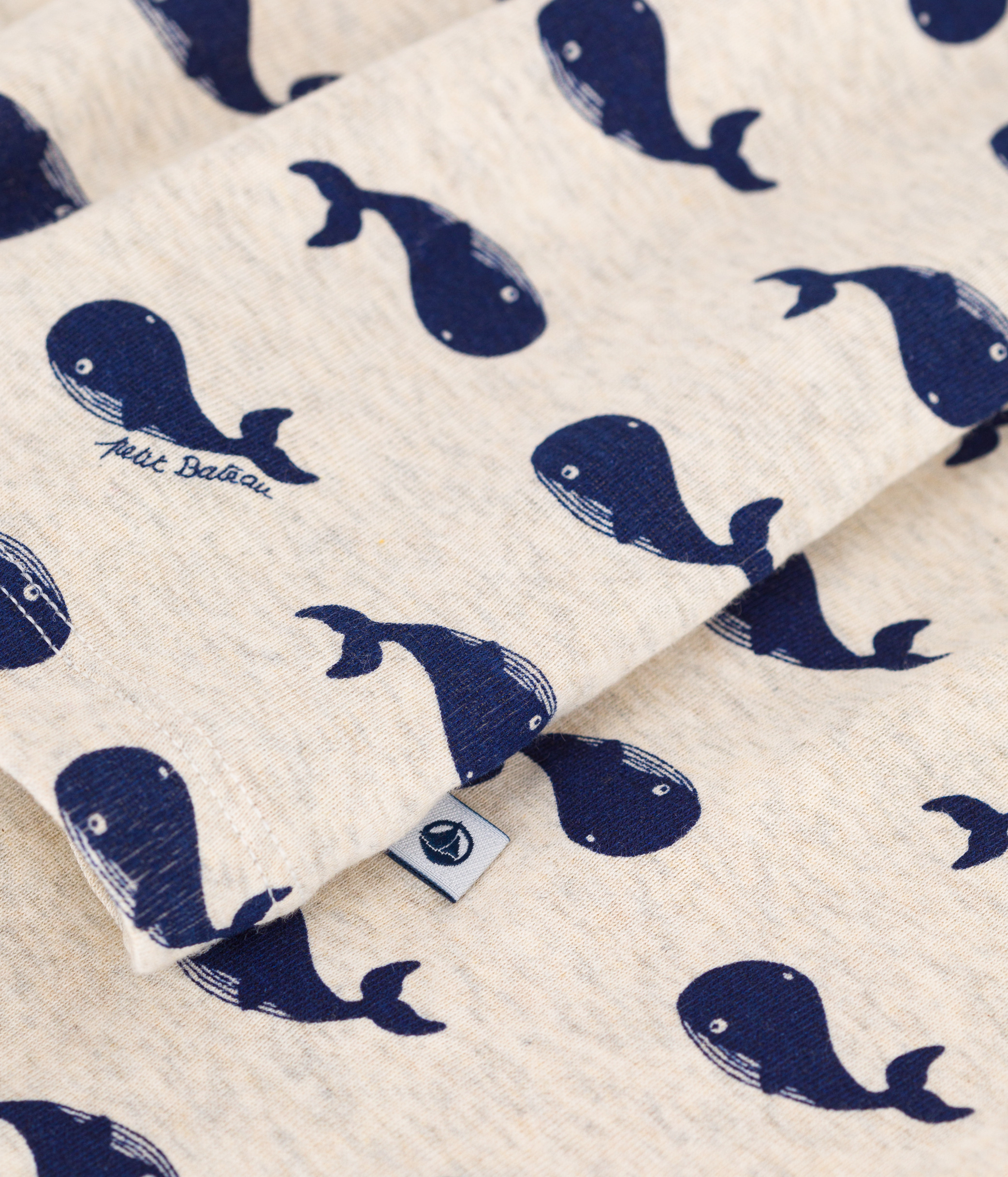 Child's cotton pajamas with whale print
