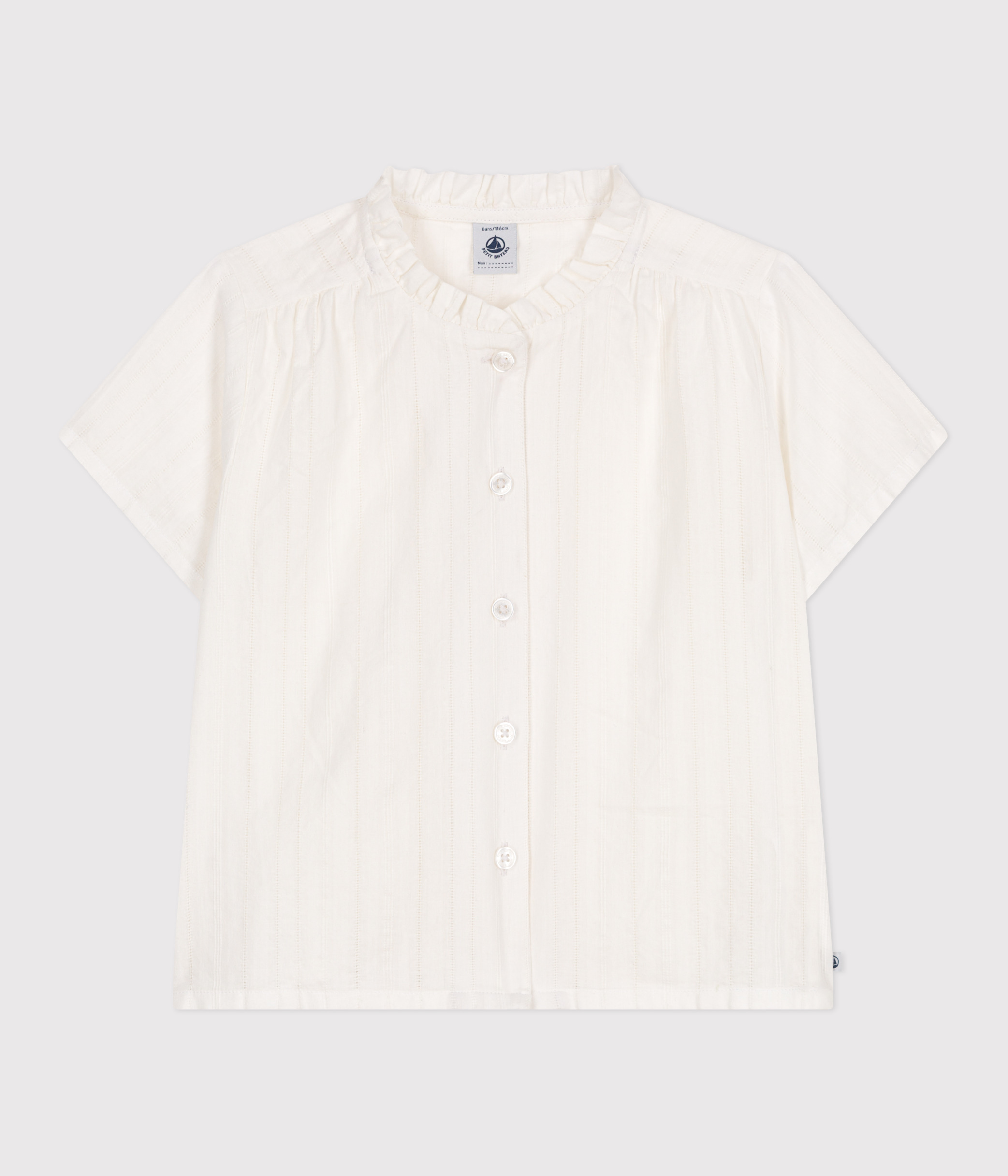 Child's plain short-sleeved cotton blouse