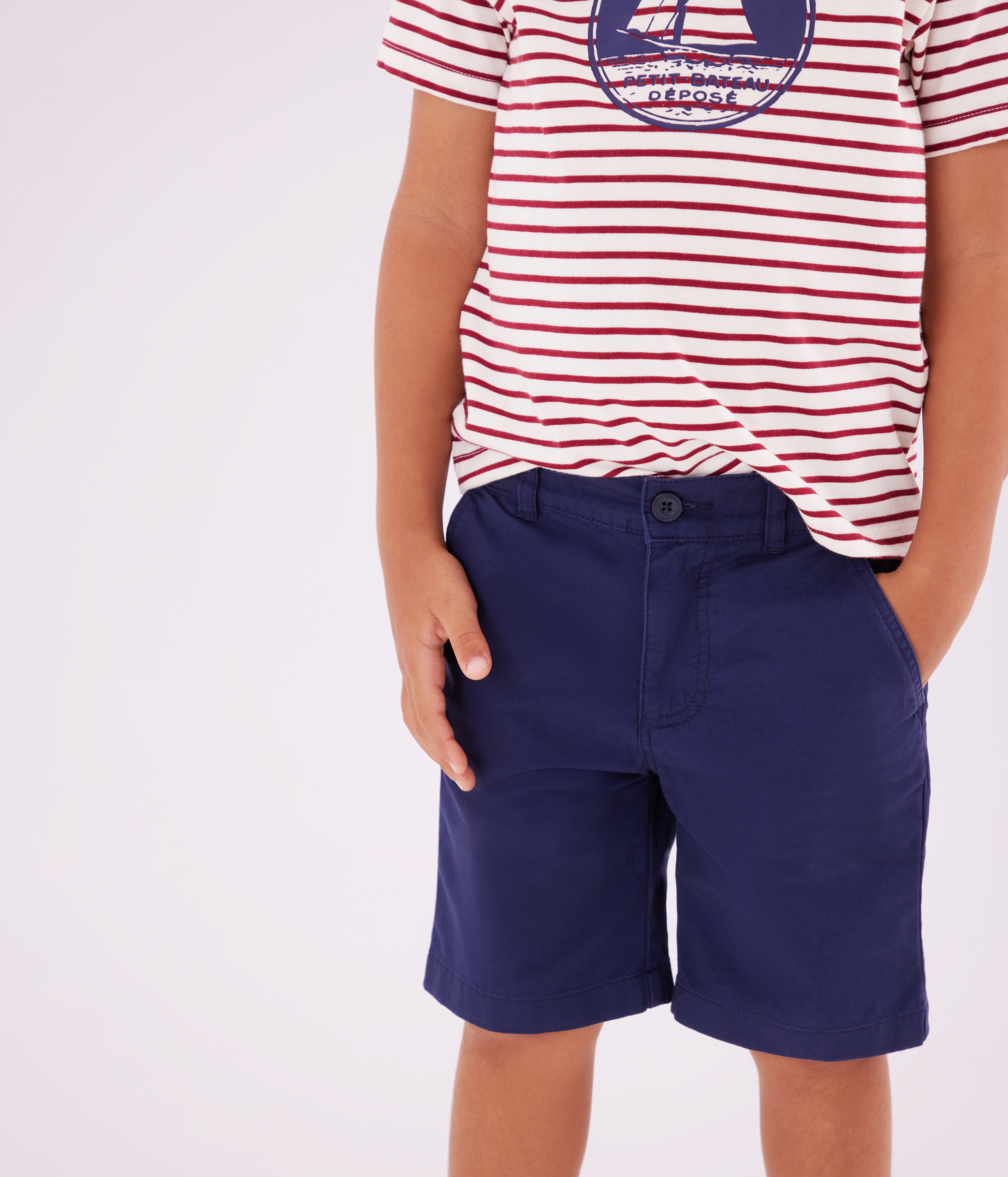 Children's Bermuda shorts in plain cotton