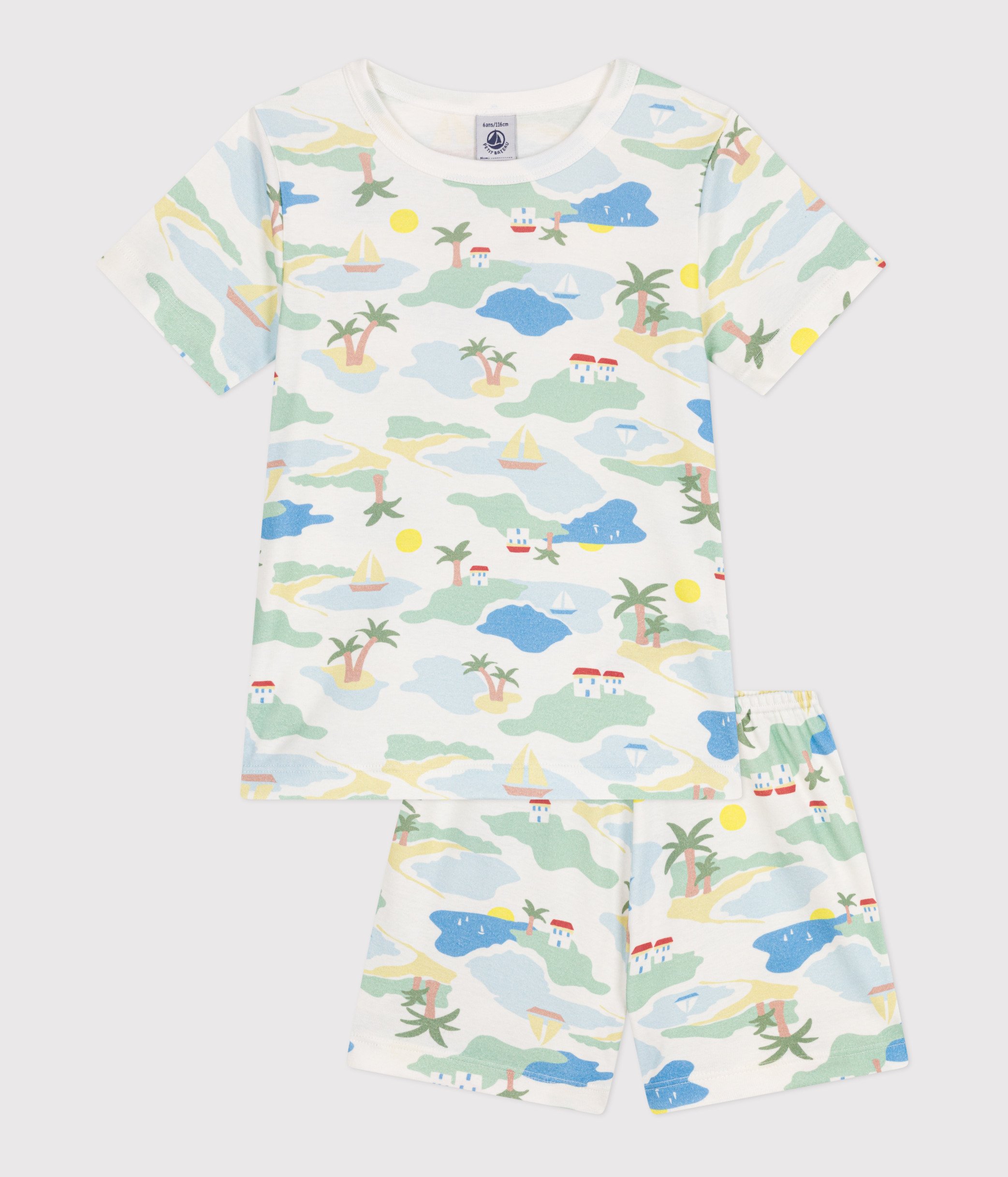 Child's short printed cotton pajamas