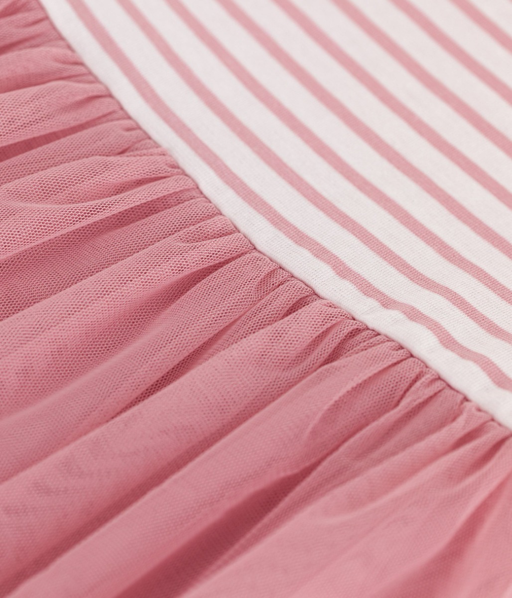 Child's short-sleeved cotton and tulle dress
