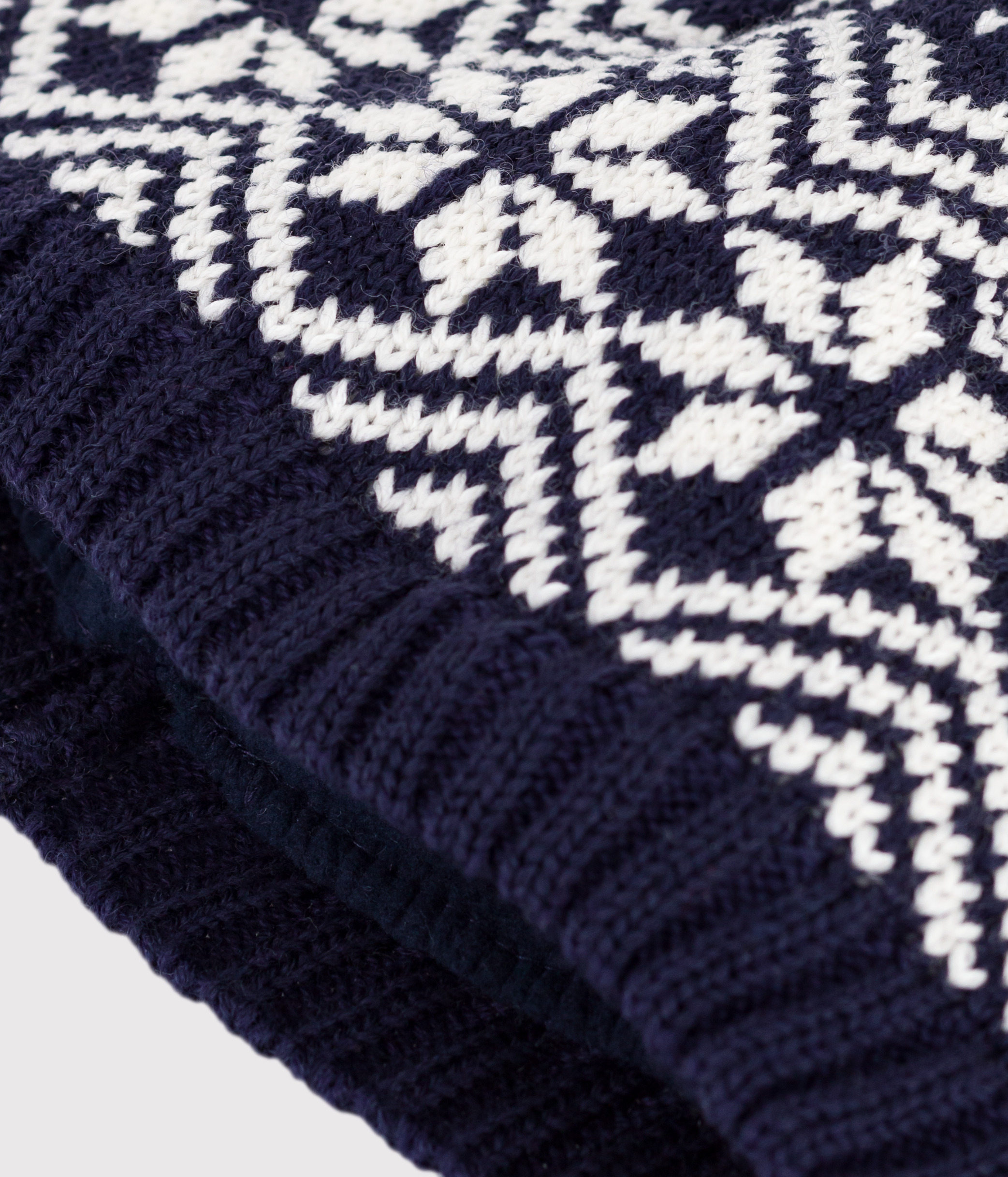 Babies' woollen jacquard beanie hat