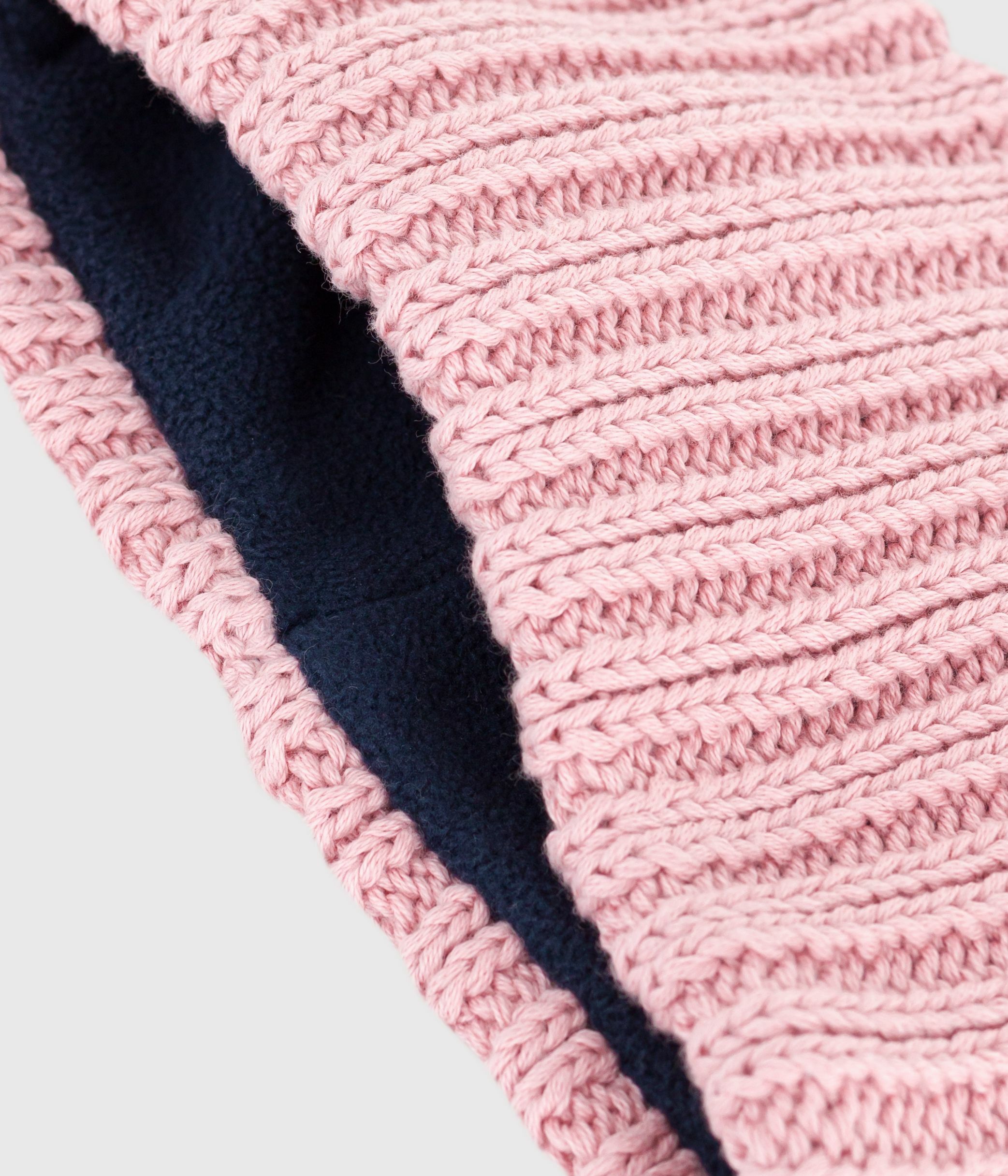 Babies' fleece-lined knitted snood