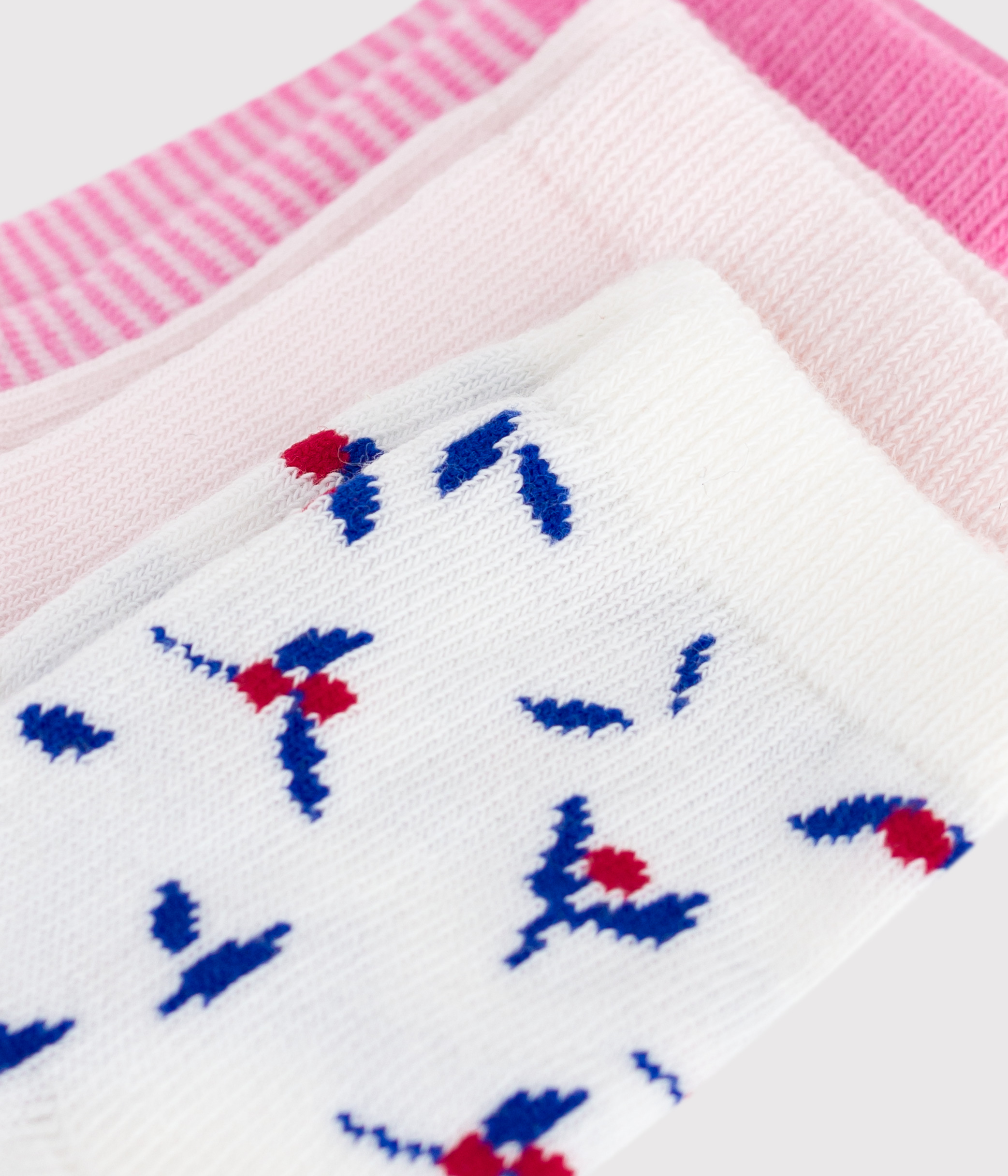 Babies' floral-print cotton socks - 3-Pack