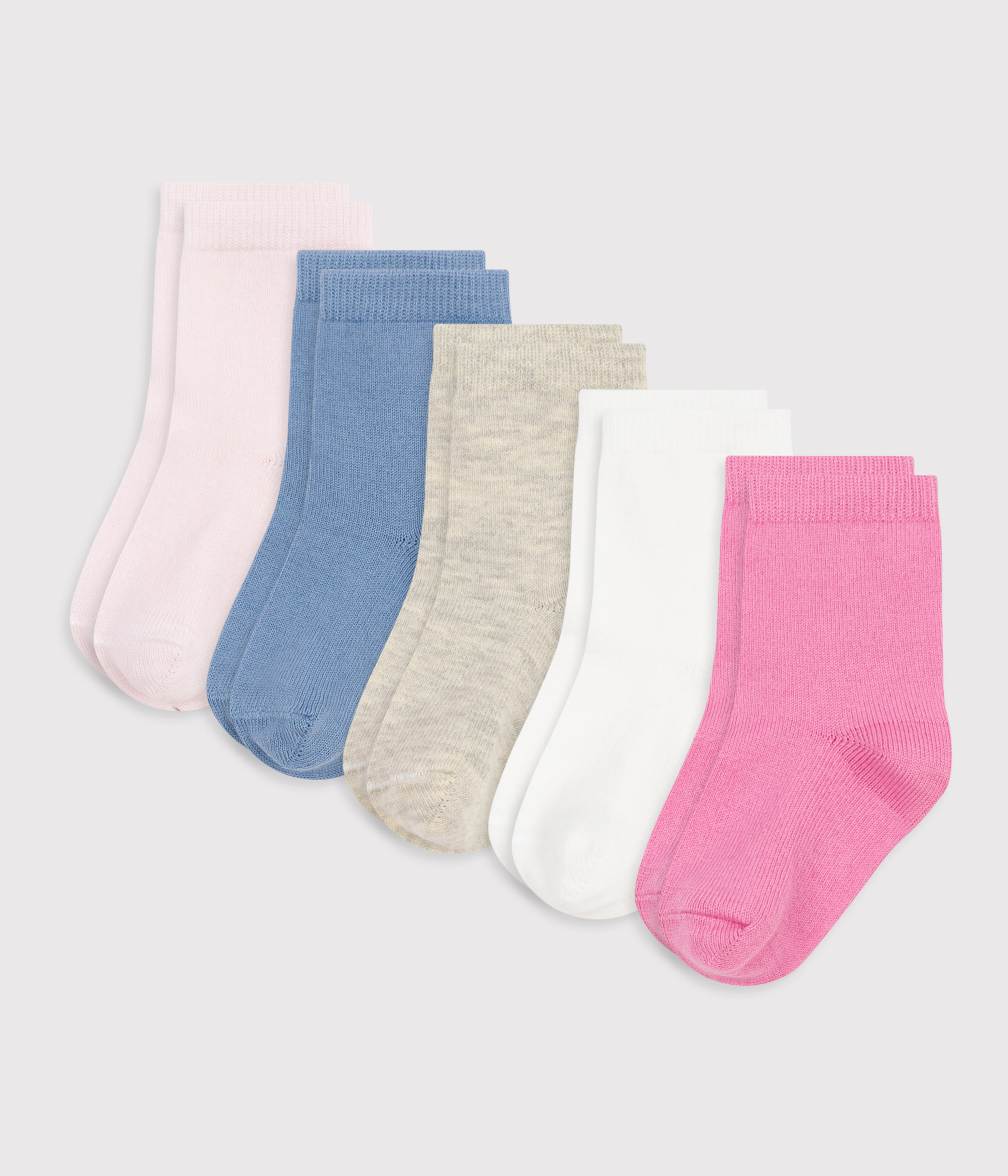 Babies' plain cotton socks - 5-Pack