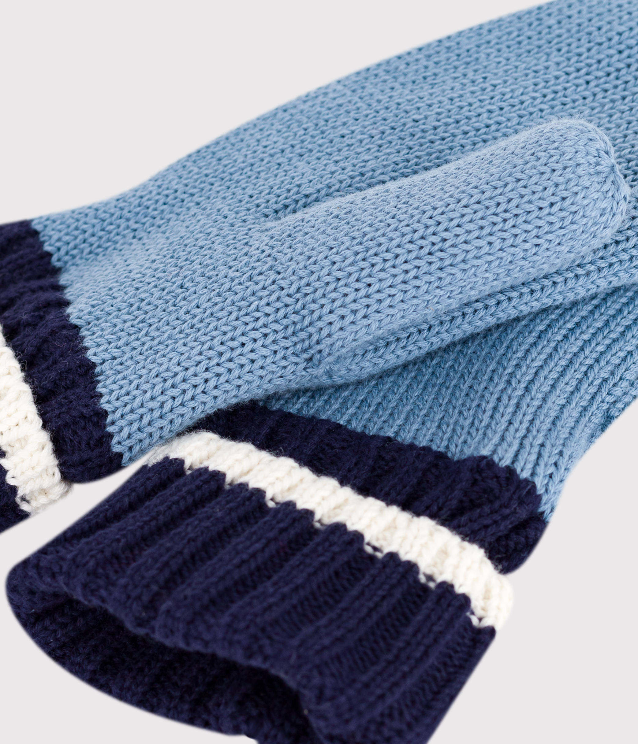 Children's knitted polar fleece-lined mittens