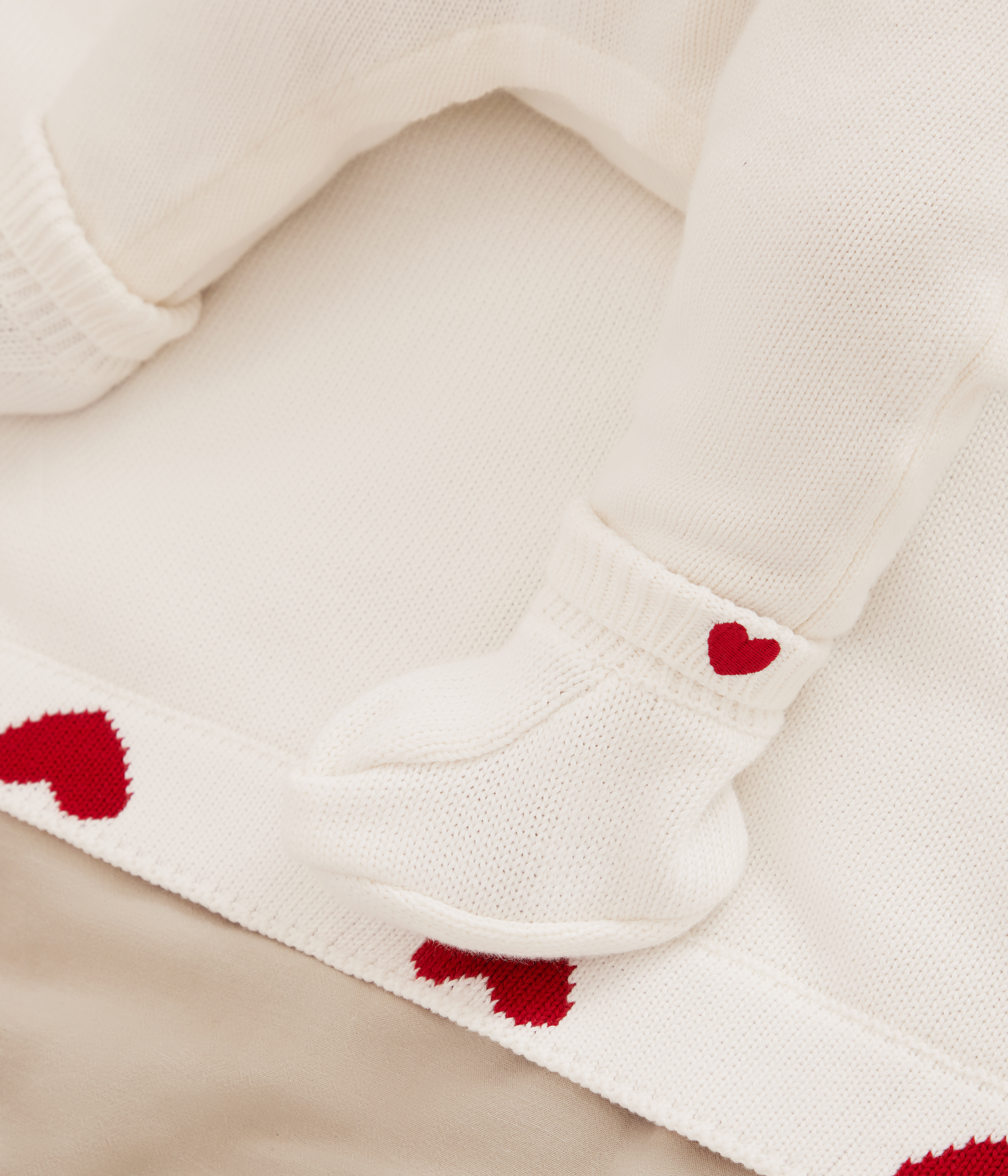 Newborn babies' knitted cotton booties