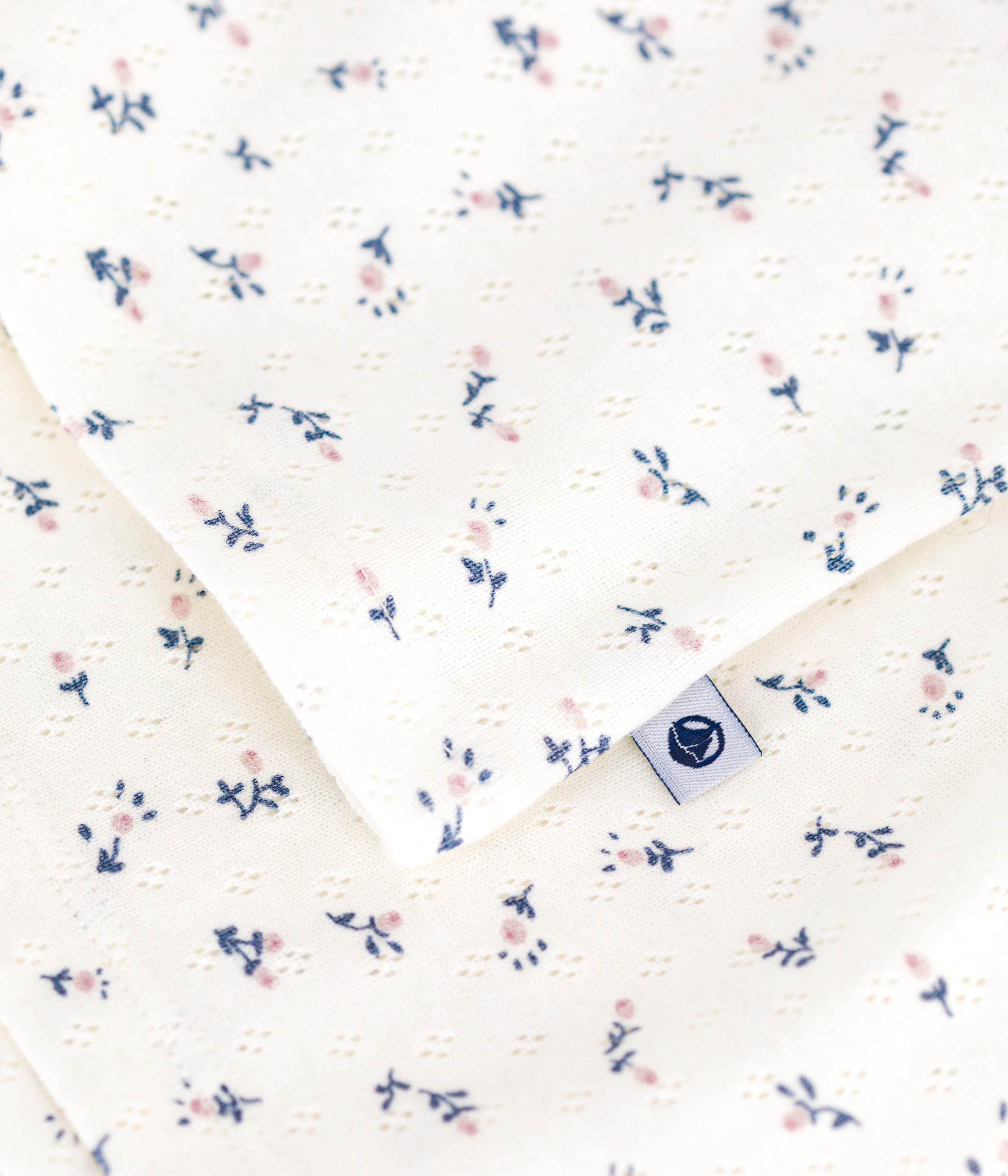 Children's short floral-print openwork cotton pyjamas