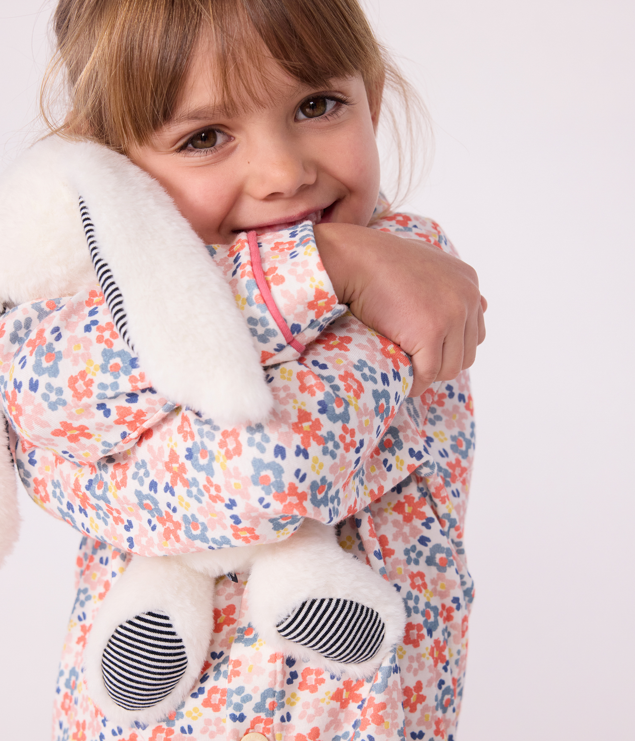 Children's buttoned printed cotton pyjamas