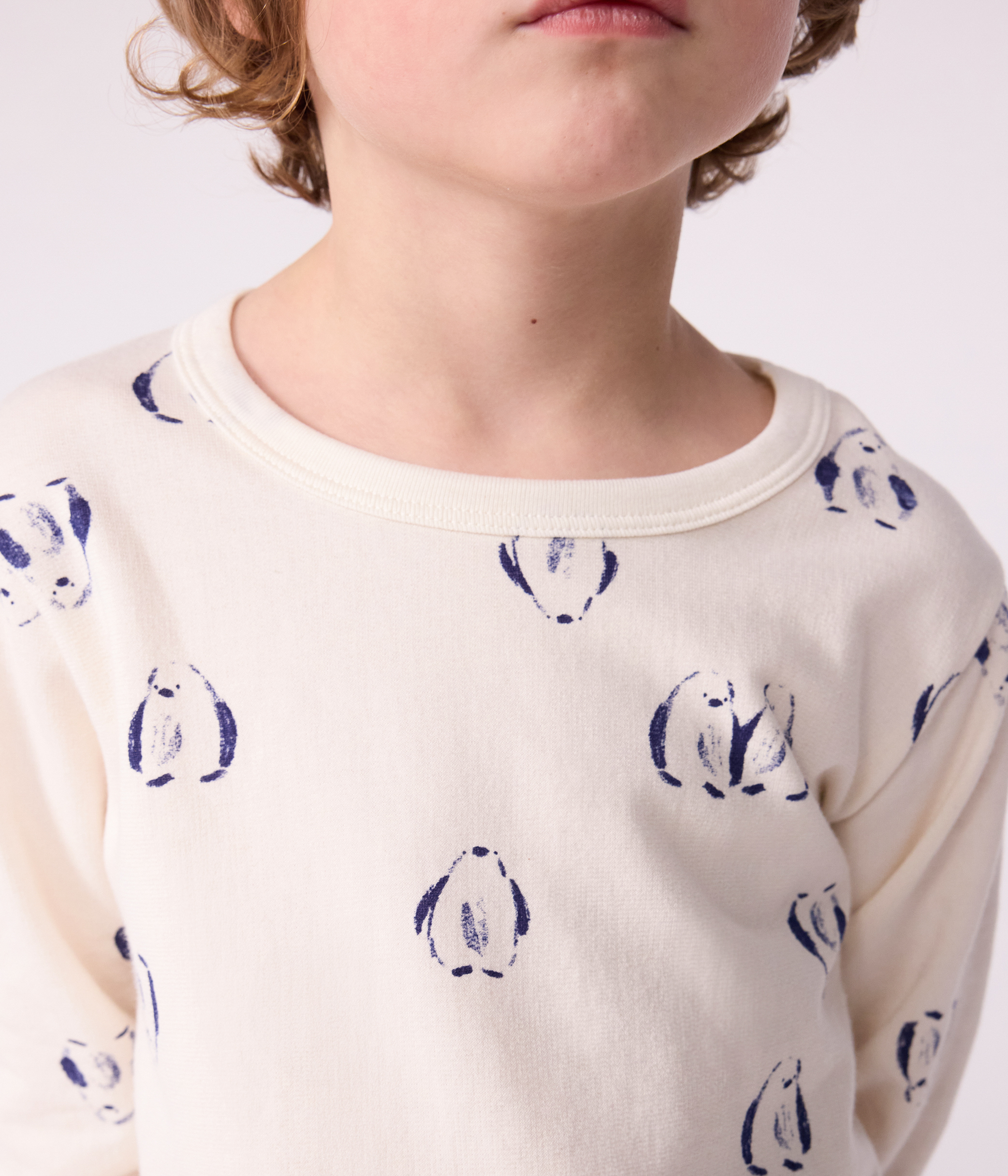 Children's penguin print fleece pyjamas