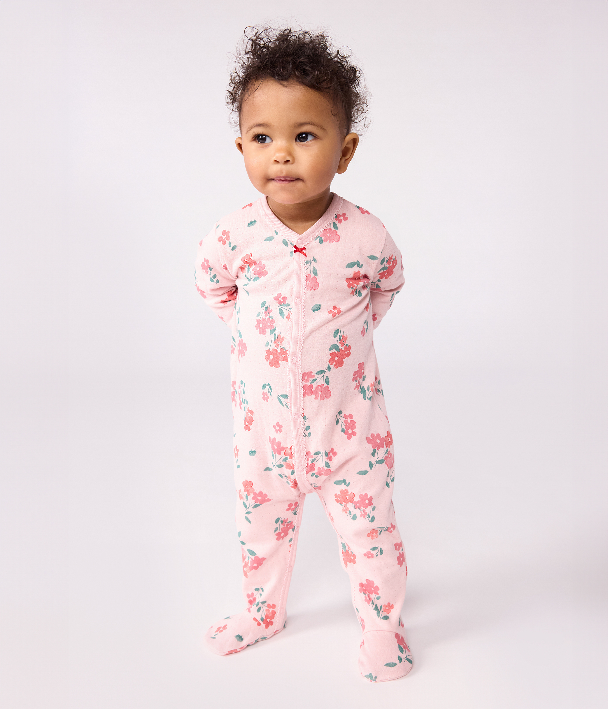 Babies' floral-print tube knit pyjama suit