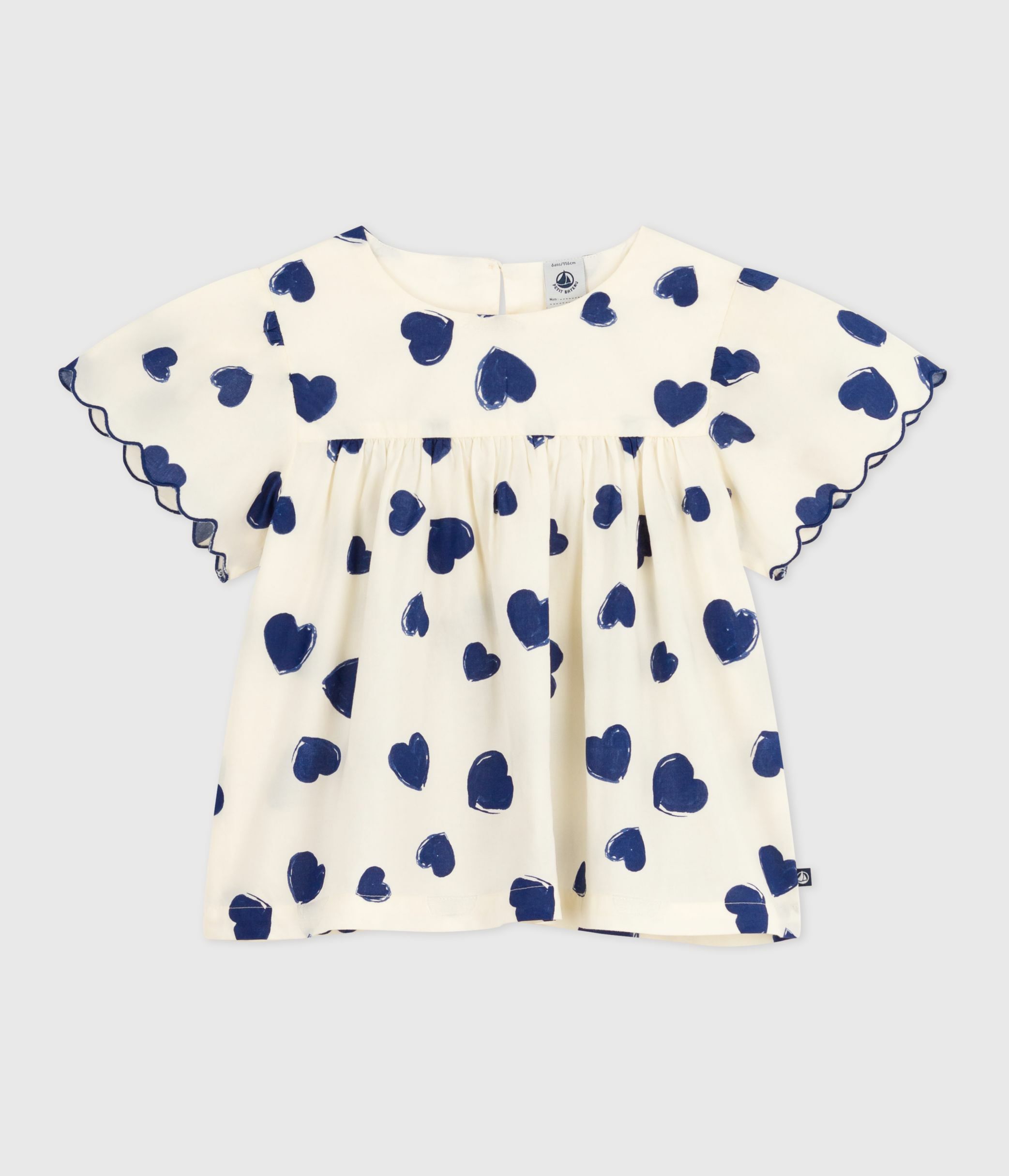 Children's cotton blouse in printed cotton poplin.