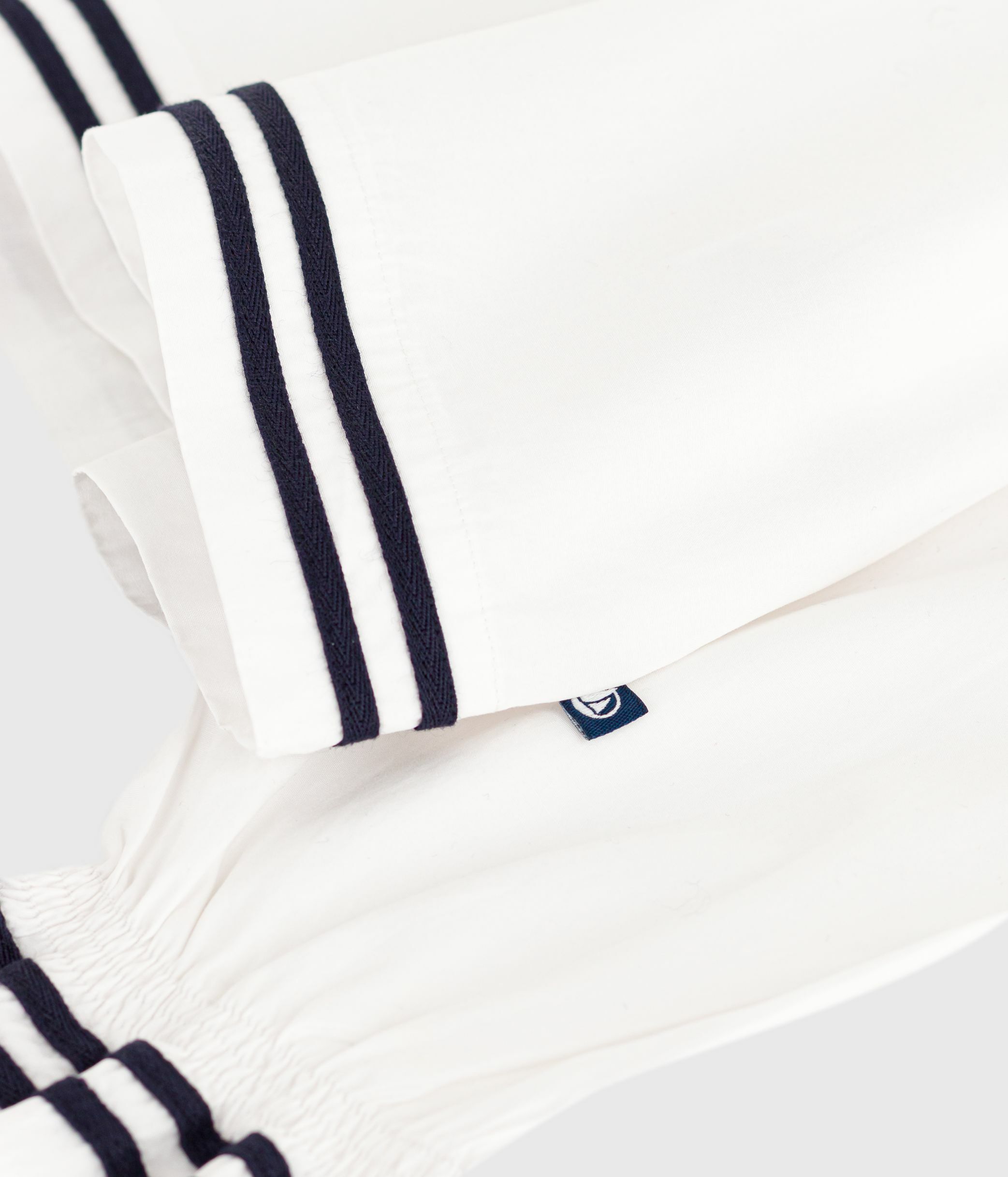 Children's long-sleeved plain cotton poplin blouse