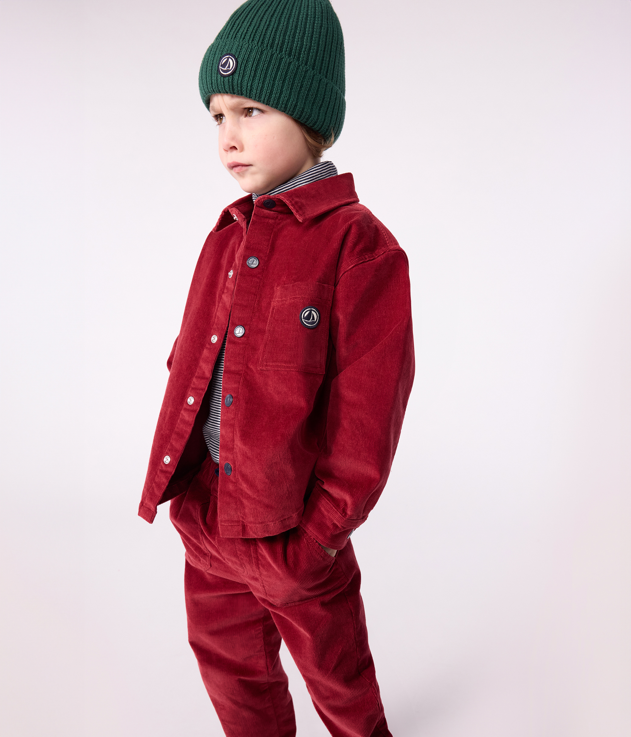 Children's plain corduroy shirt