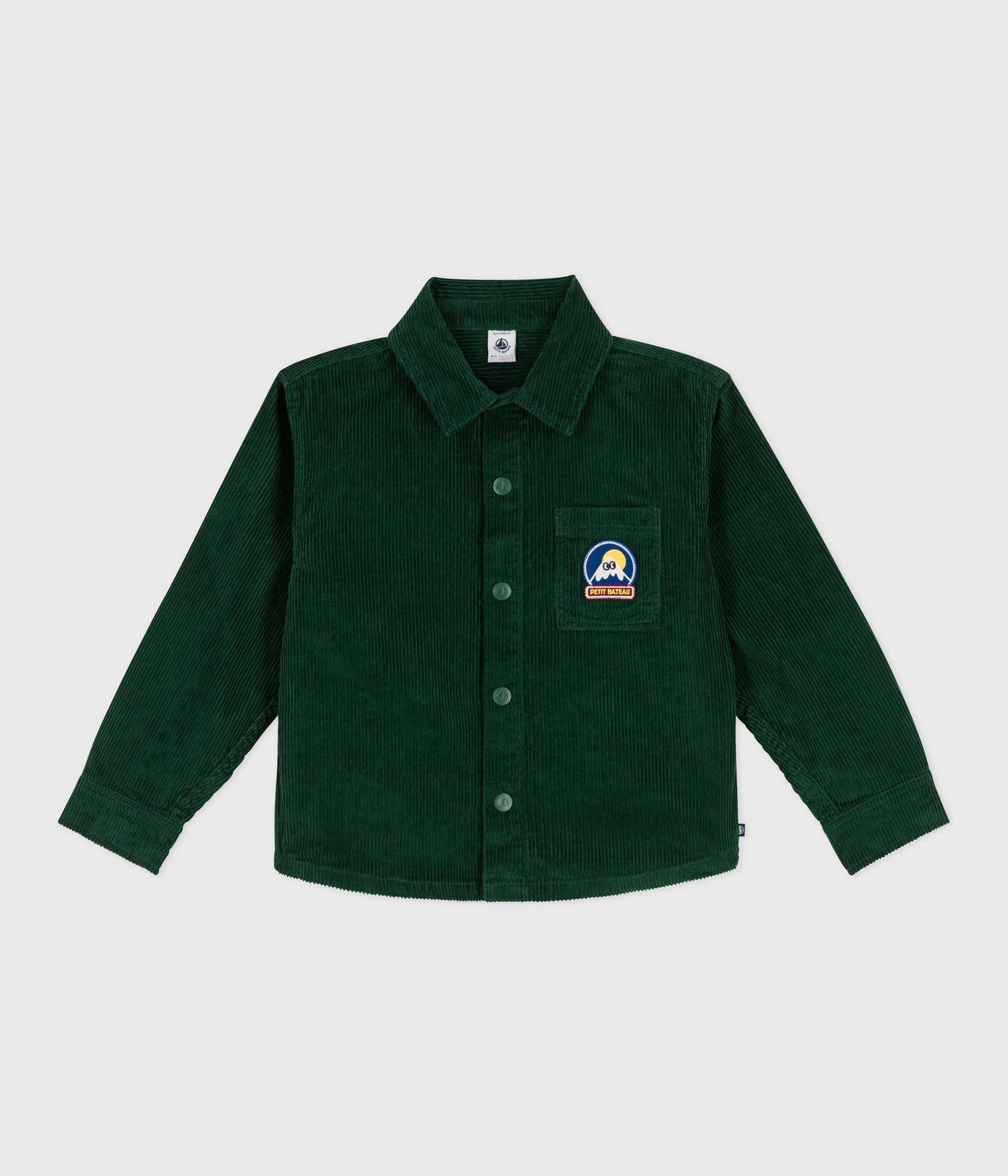 Children's plain corduroy shirt