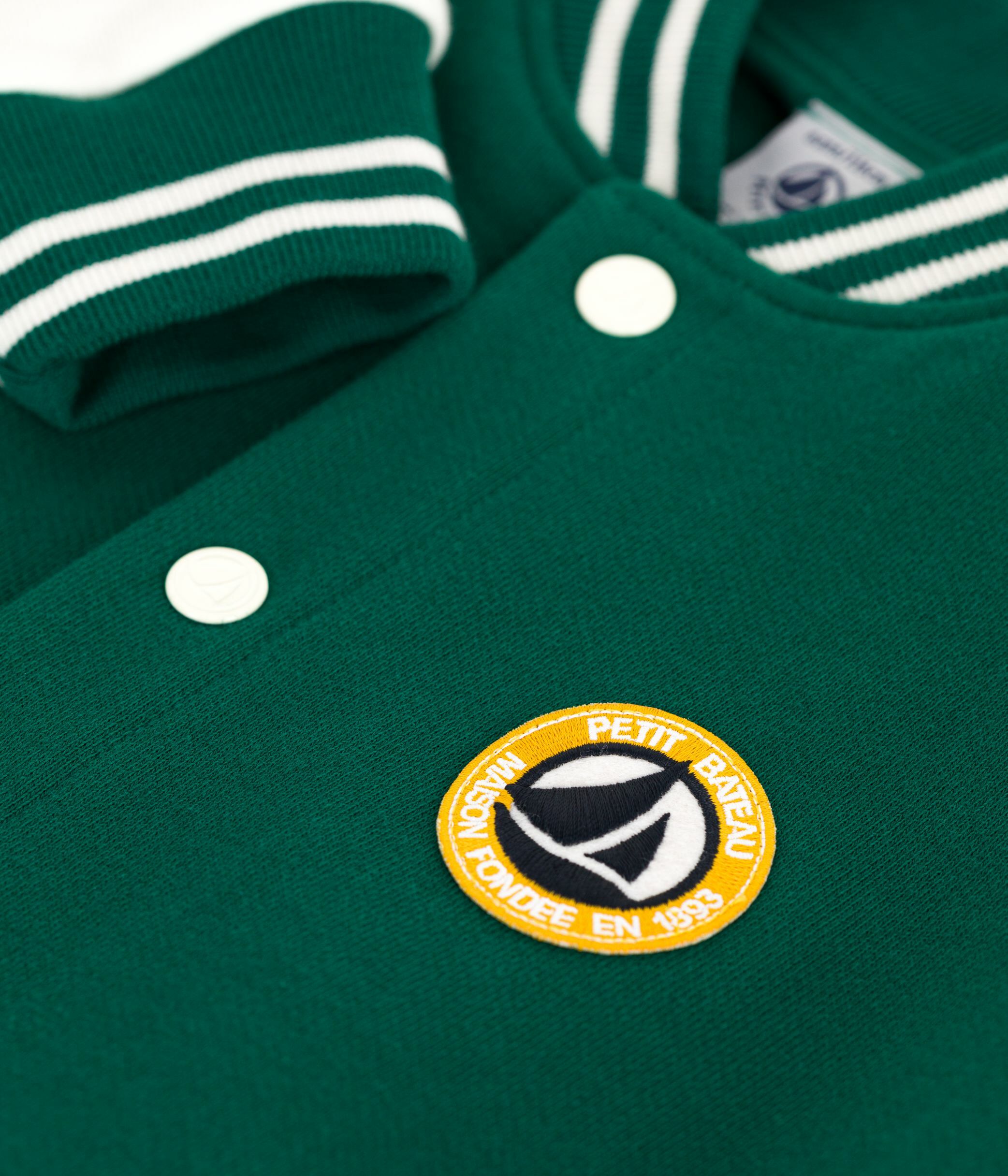 Children's varsity-style jacket in plain cotton