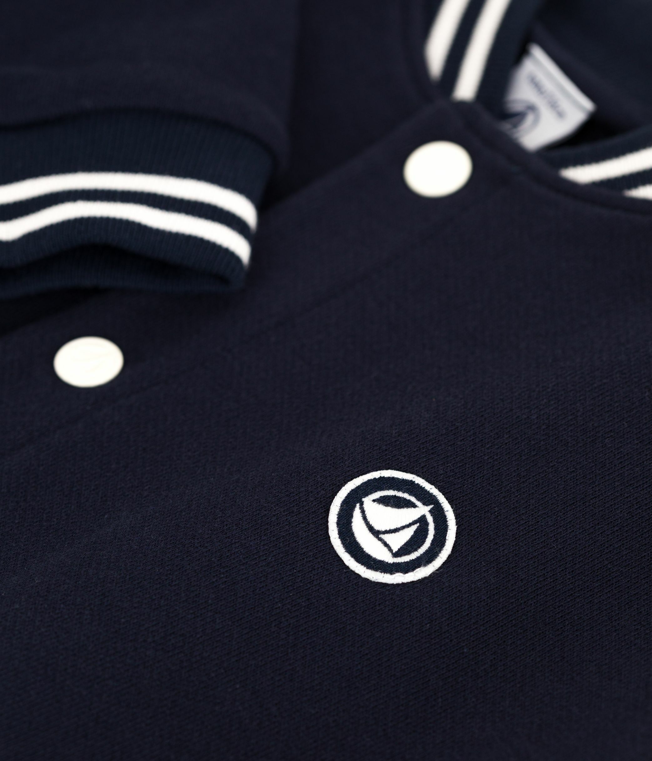 Children's varsity-style jacket in plain cotton