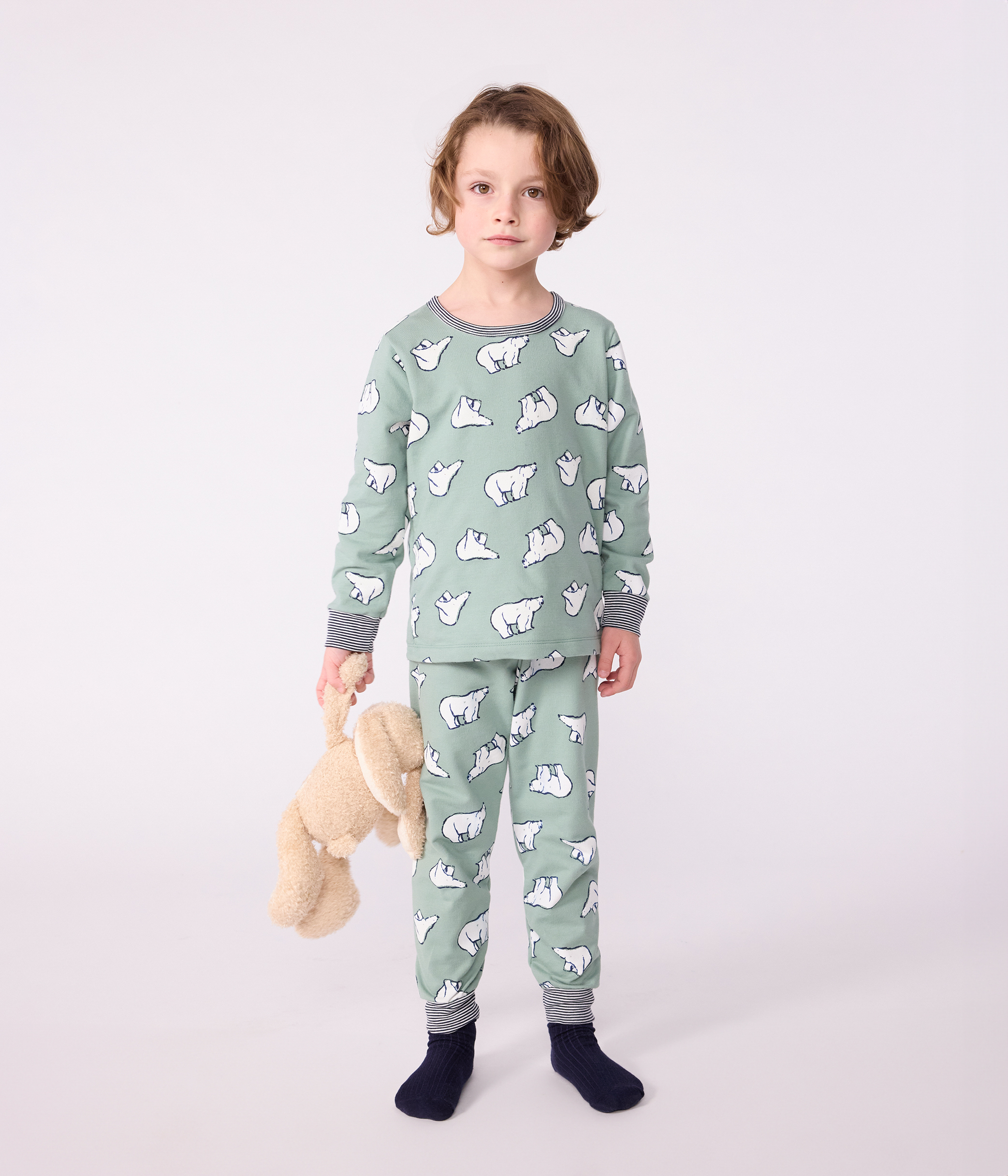 Children's pyjamas in bear-print fleece