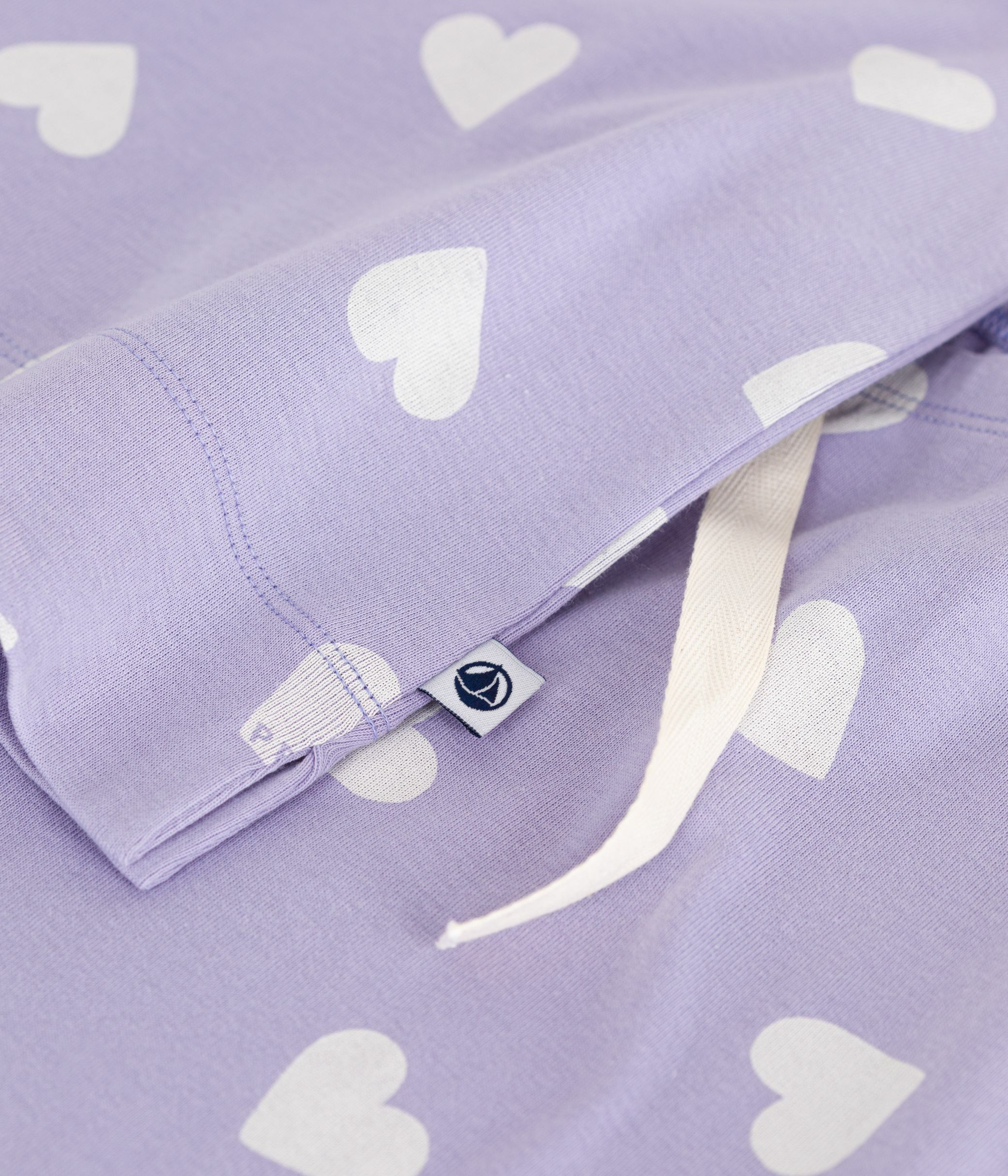 Women's cotton pyjamas with a heart print, short sleeves and wide legs