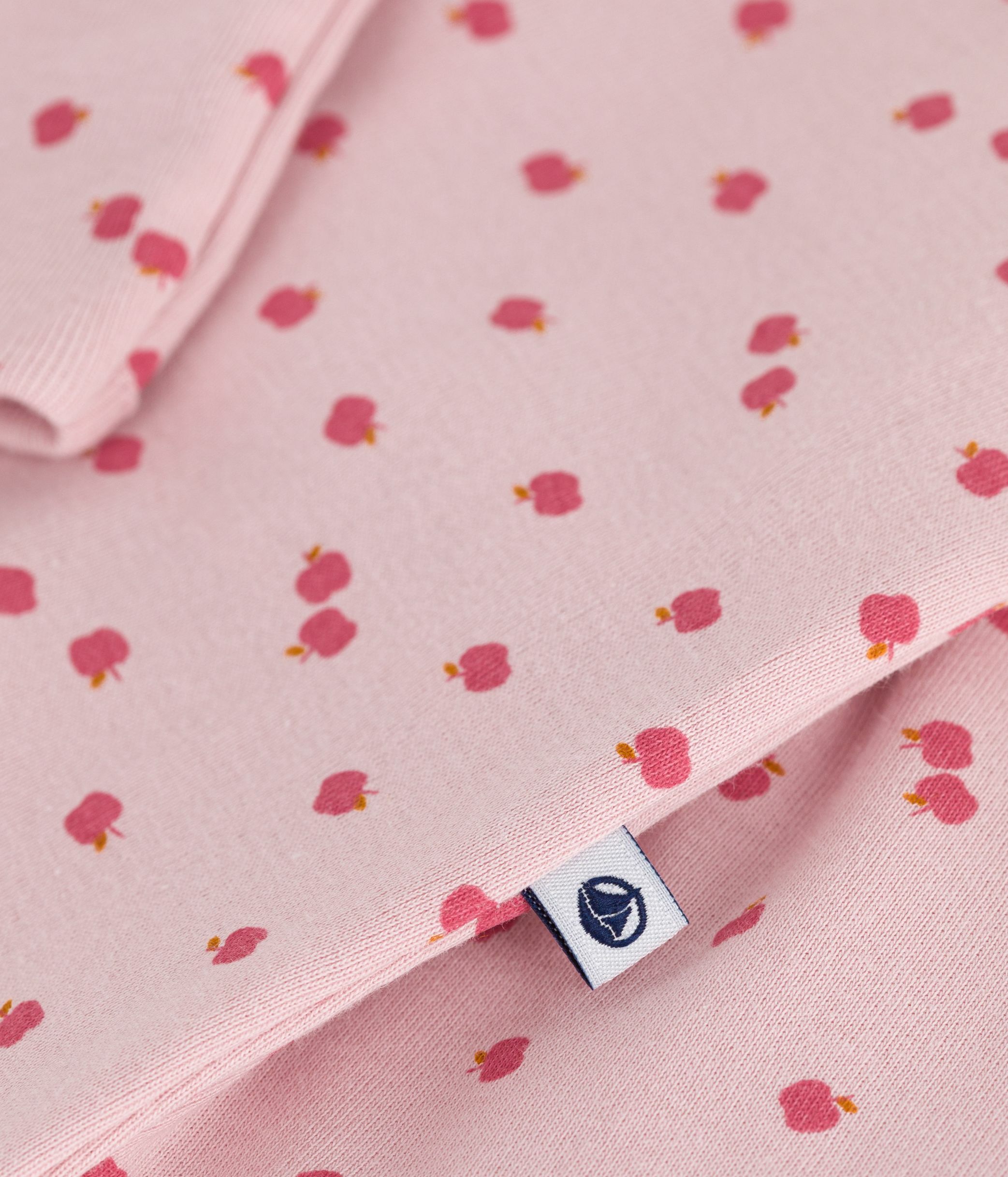 Babies' printed cotton jumpsuit/sleeping bag with a collar