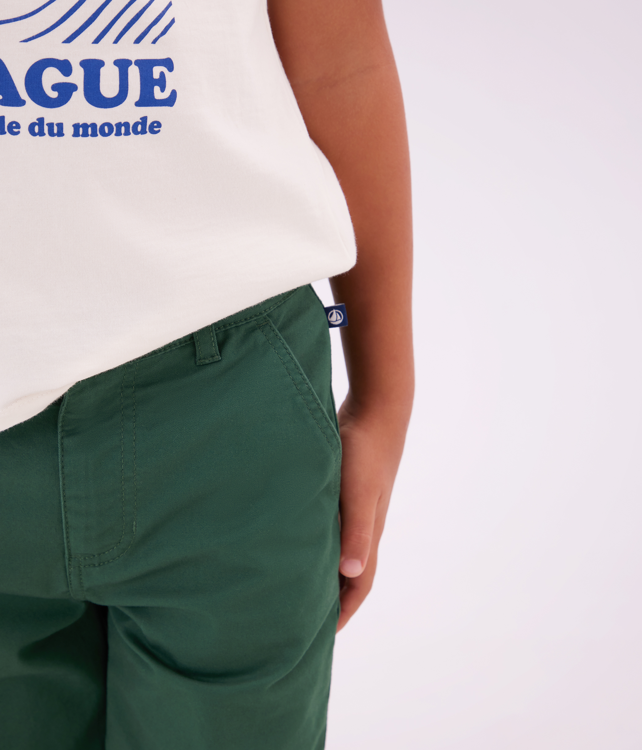 Children's plain cotton twill Bermuda shorts