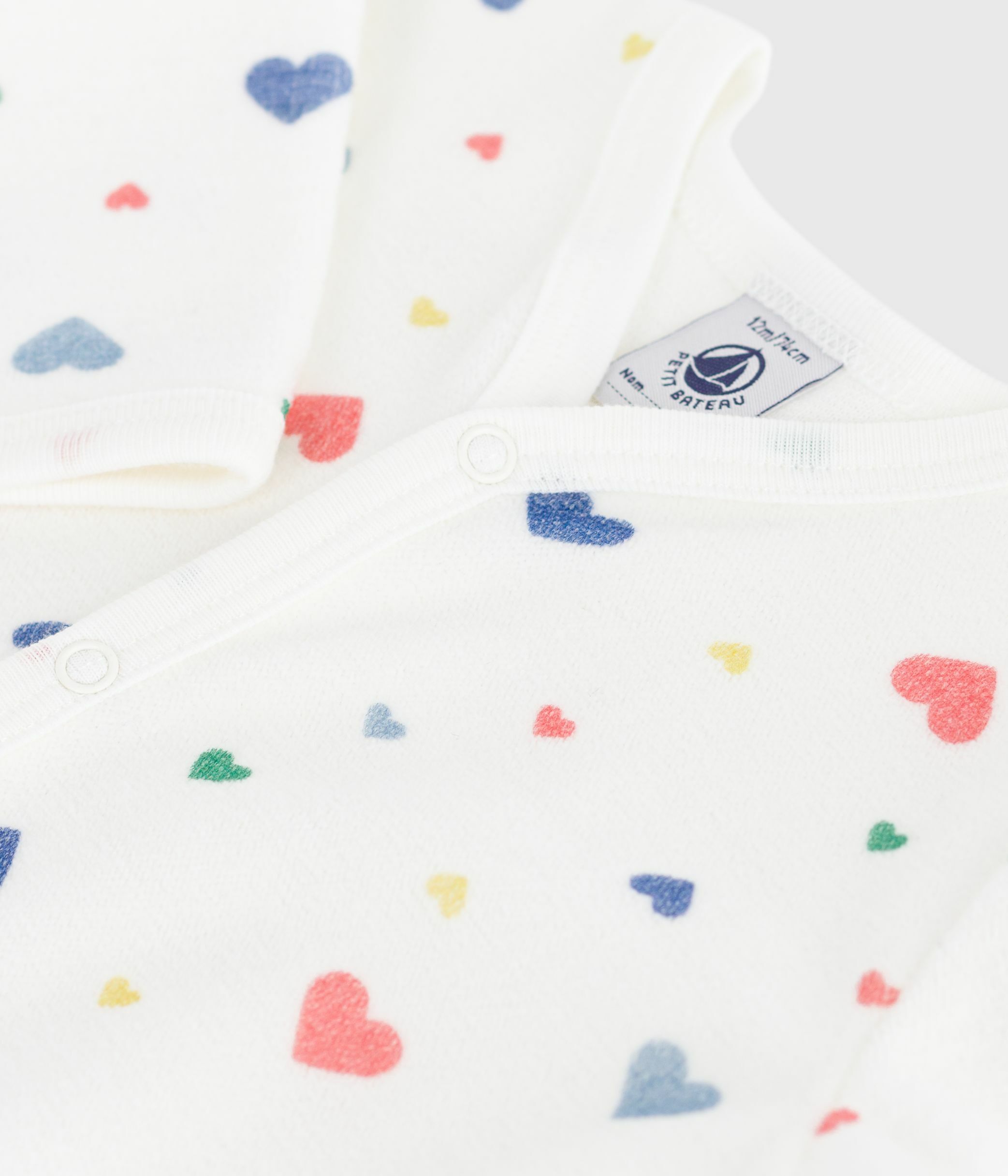 Babies' heart-print velour pyjama suit