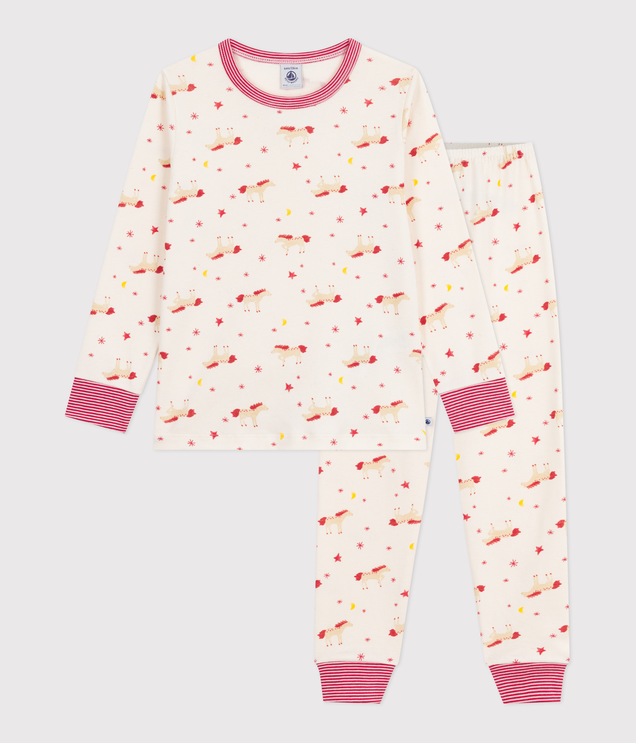 Children's horse-print cotton pyjamas