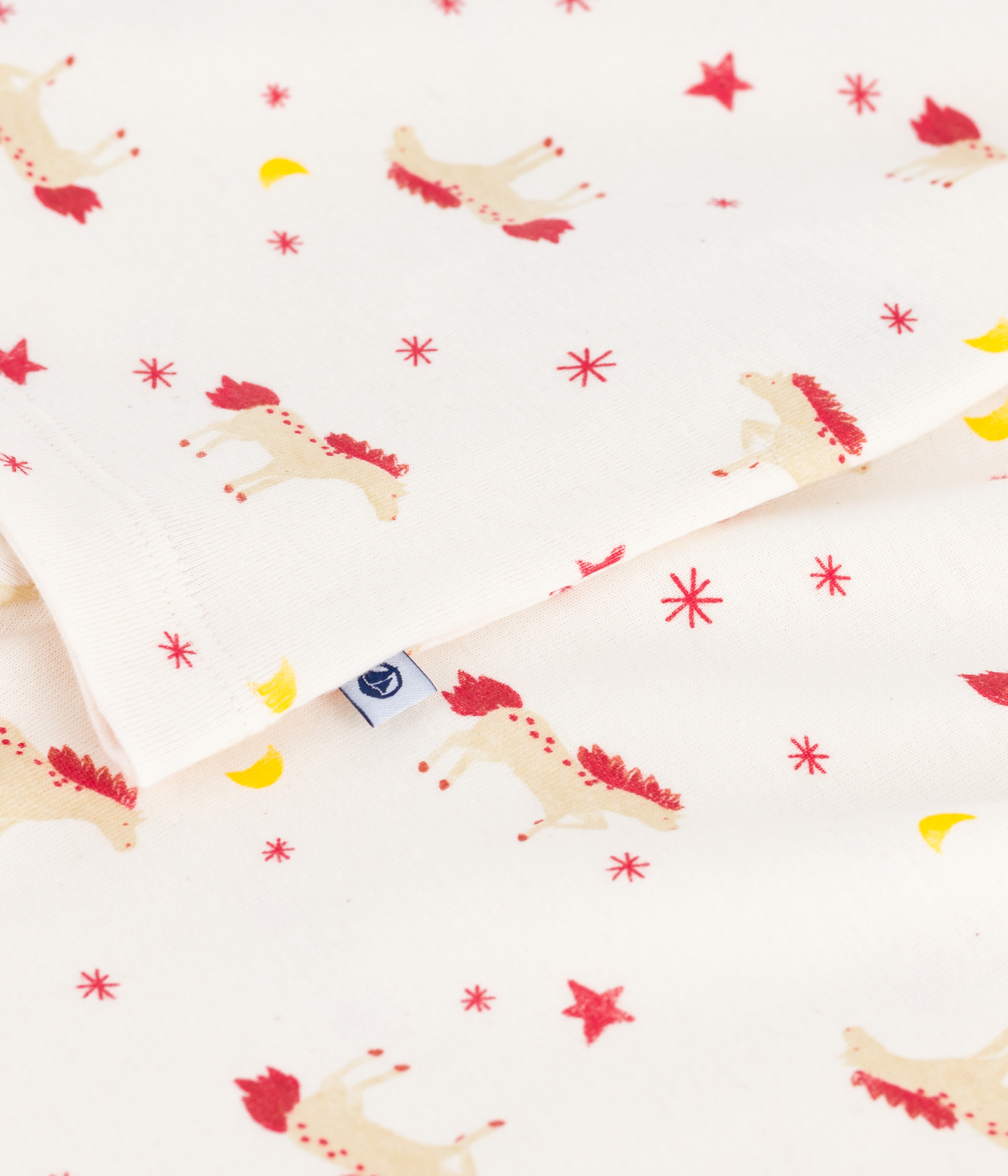 Children's horse-print cotton pyjamas