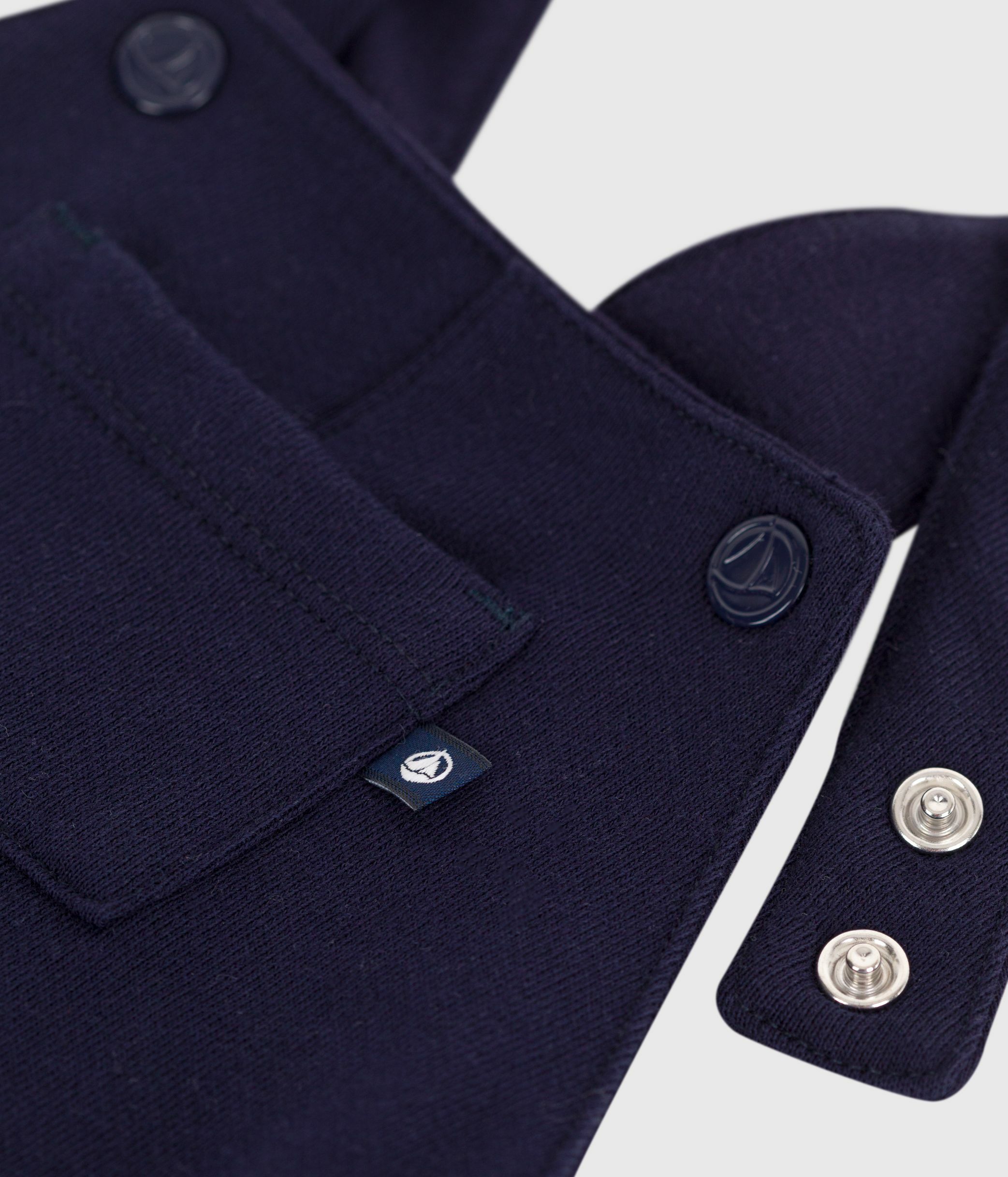 Babies' long-leg dungarees in plain cotton