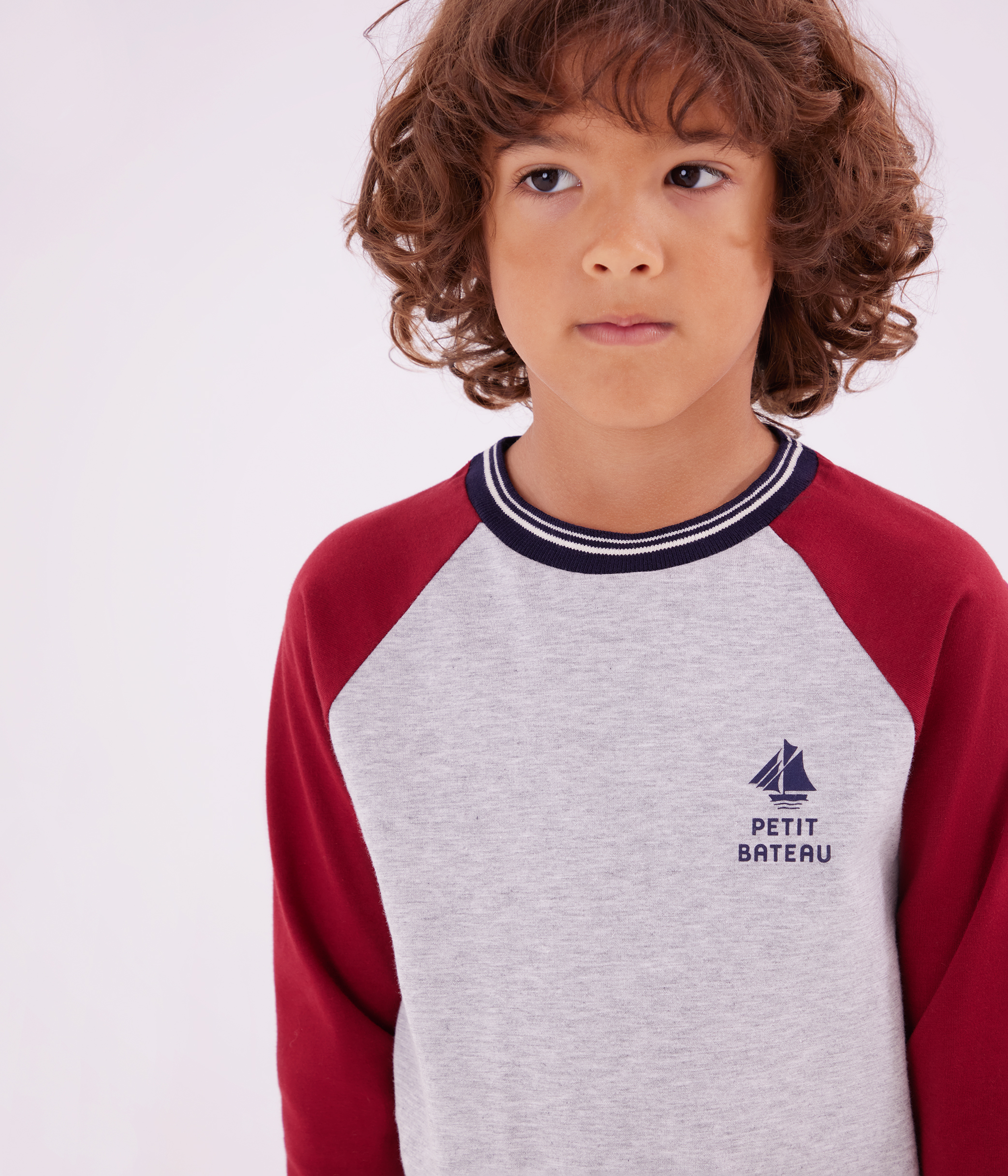 Children's long-sleeved plain cotton T-shirt