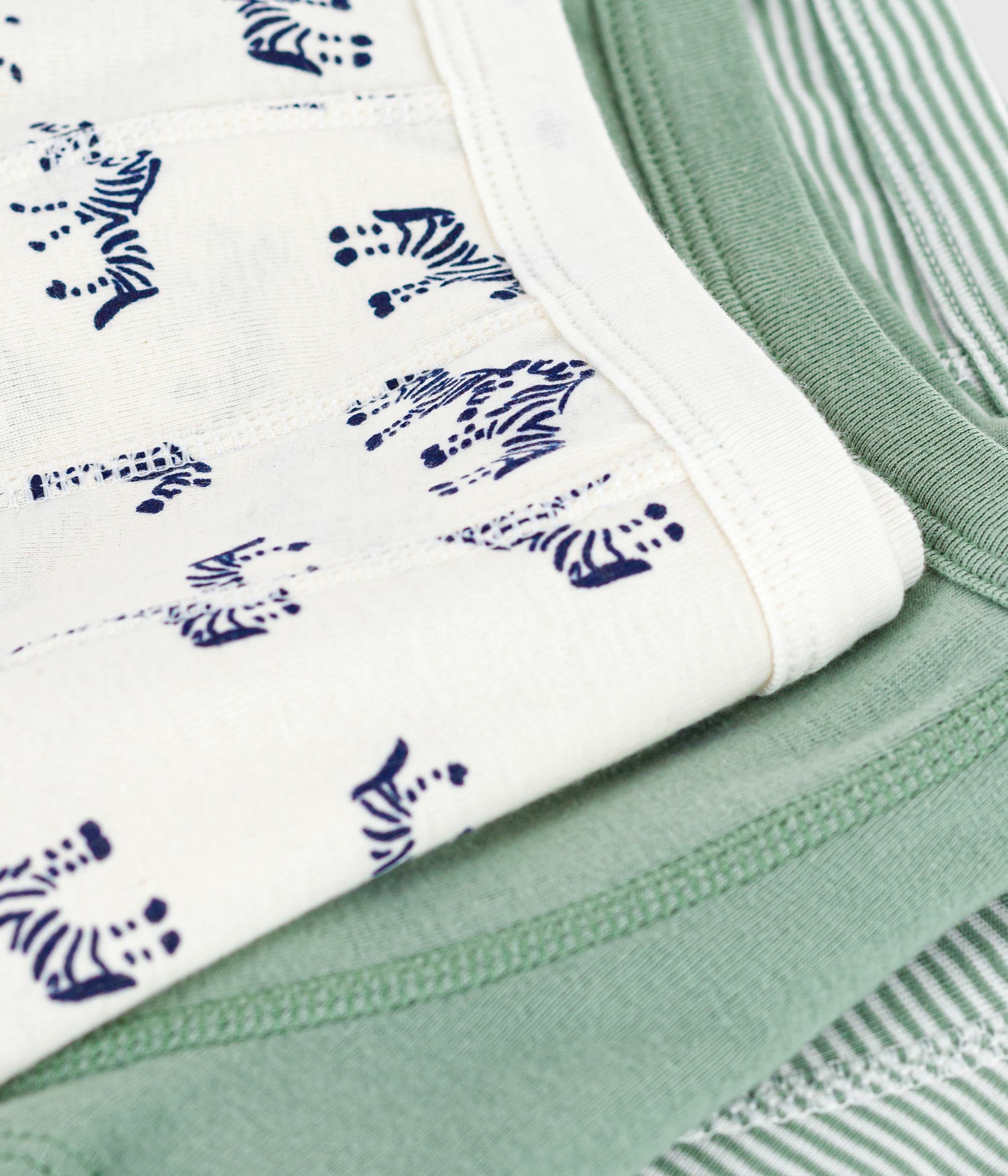 Pack of children's zebra print cotton boxers with covered waistbands