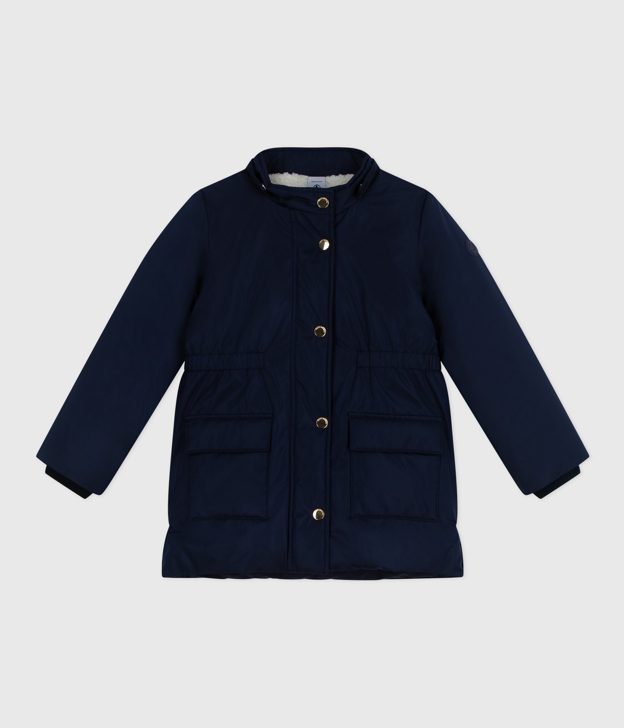 Children's plain mid-length parka